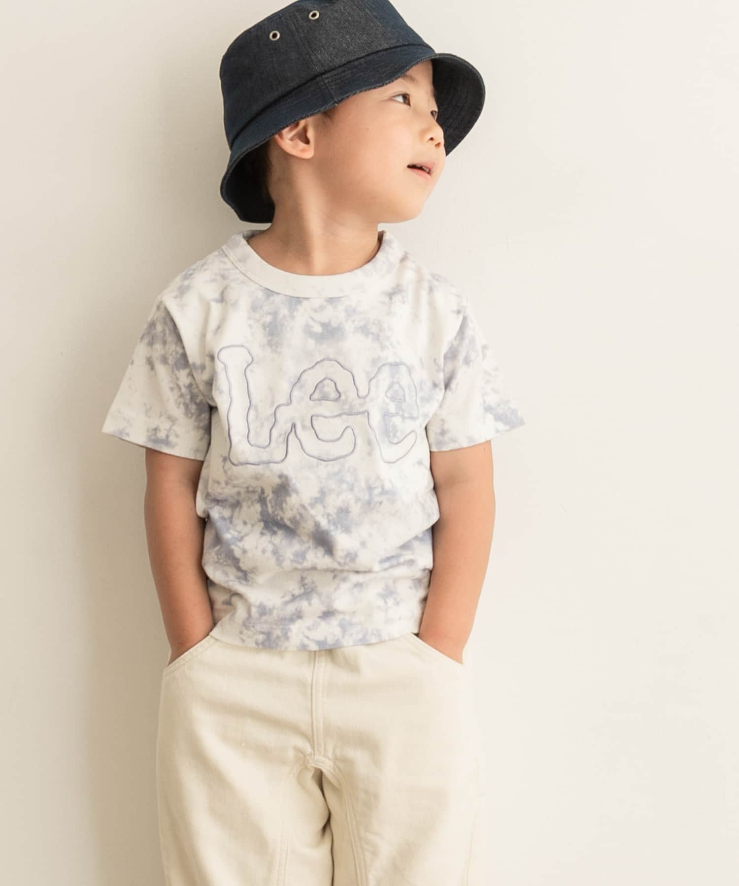 LEE KIDS　LOGO EMBROIDERY T-SHIRTS(KIDS) NAVY 110