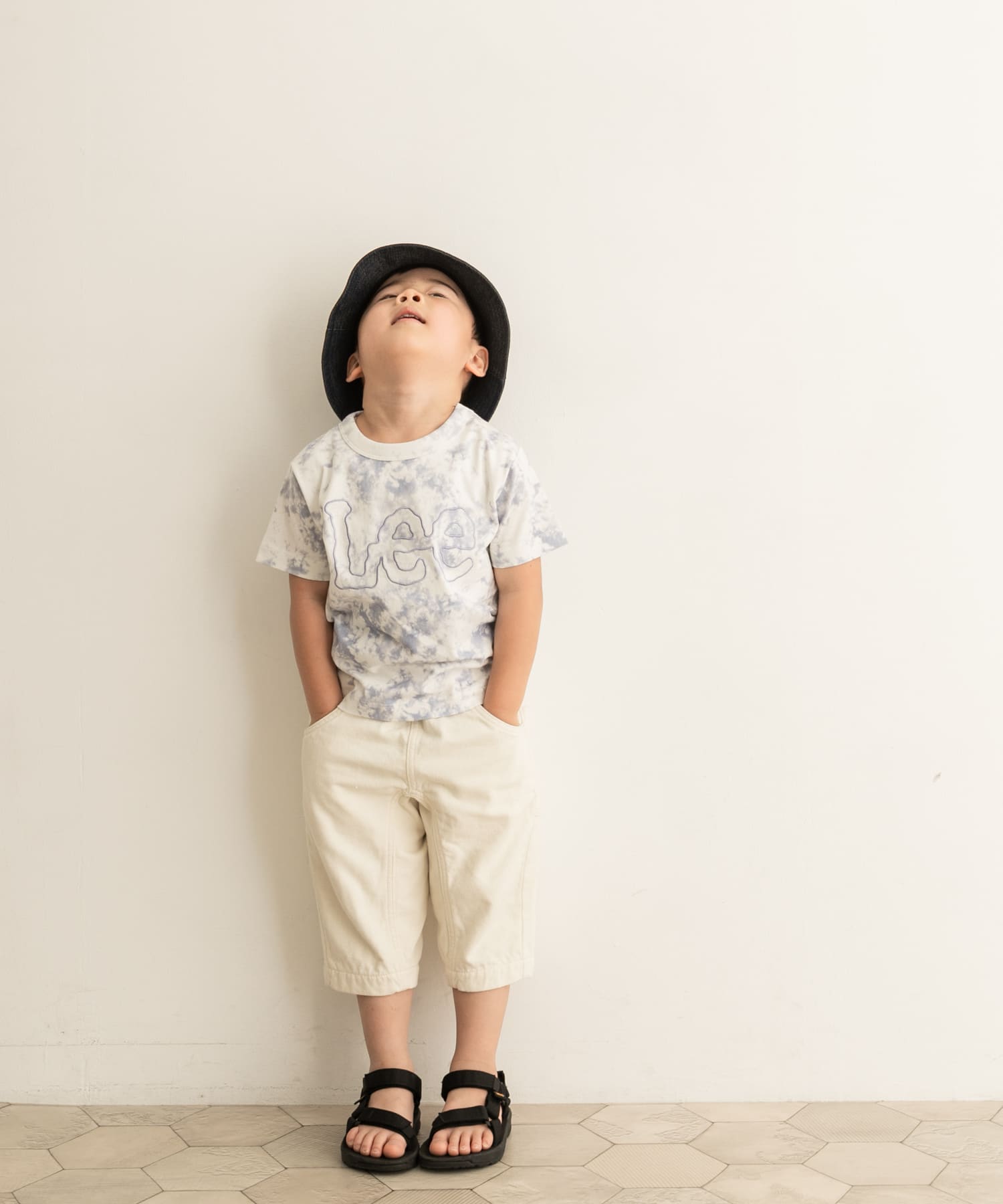 LEE KIDS　LOGO EMBROIDERY T-SHIRTS(KIDS) NAVY 110