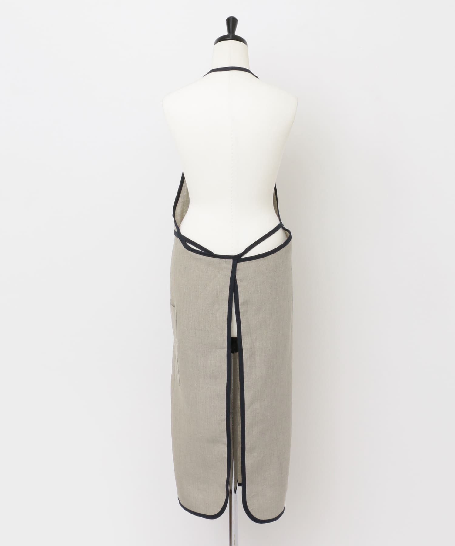 fog linen work　リネンパイピングエプロン ナチュラル -