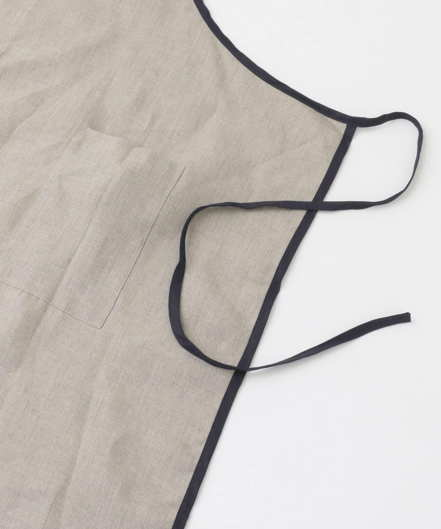 fog linen work　リネンパイピングエプロン ナチュラル -