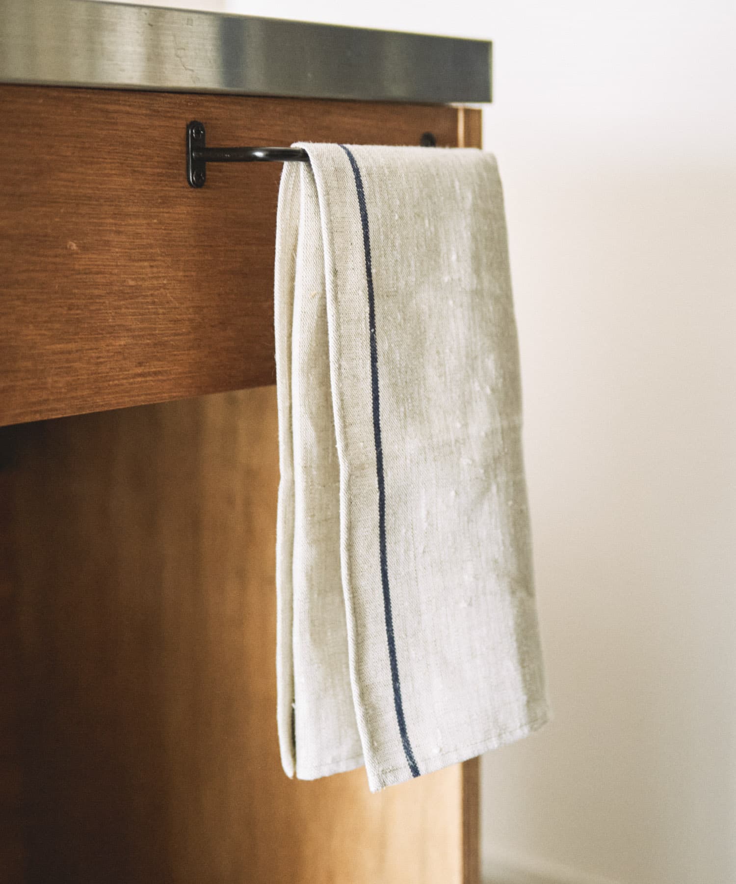 fog linen work　リネンラインキッチンクロス 厚地 ネイビー ネイビー -