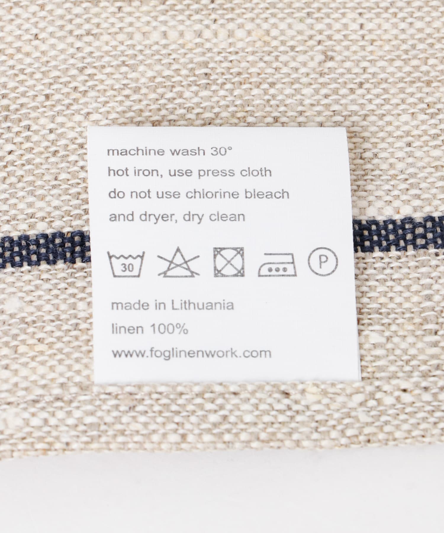 fog linen work　リネンラインキッチンクロス 厚地 ネイビー ネイビー -