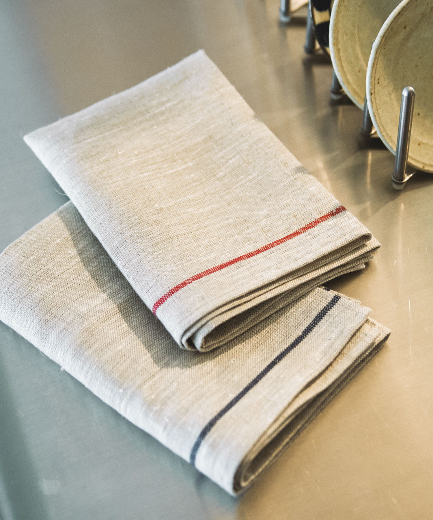 fog linen work　リネンラインキッチンクロス 厚地 レッド レッド -