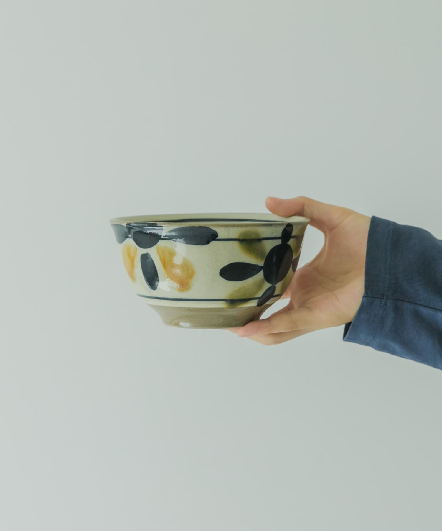 清窯　丼 三彩 -