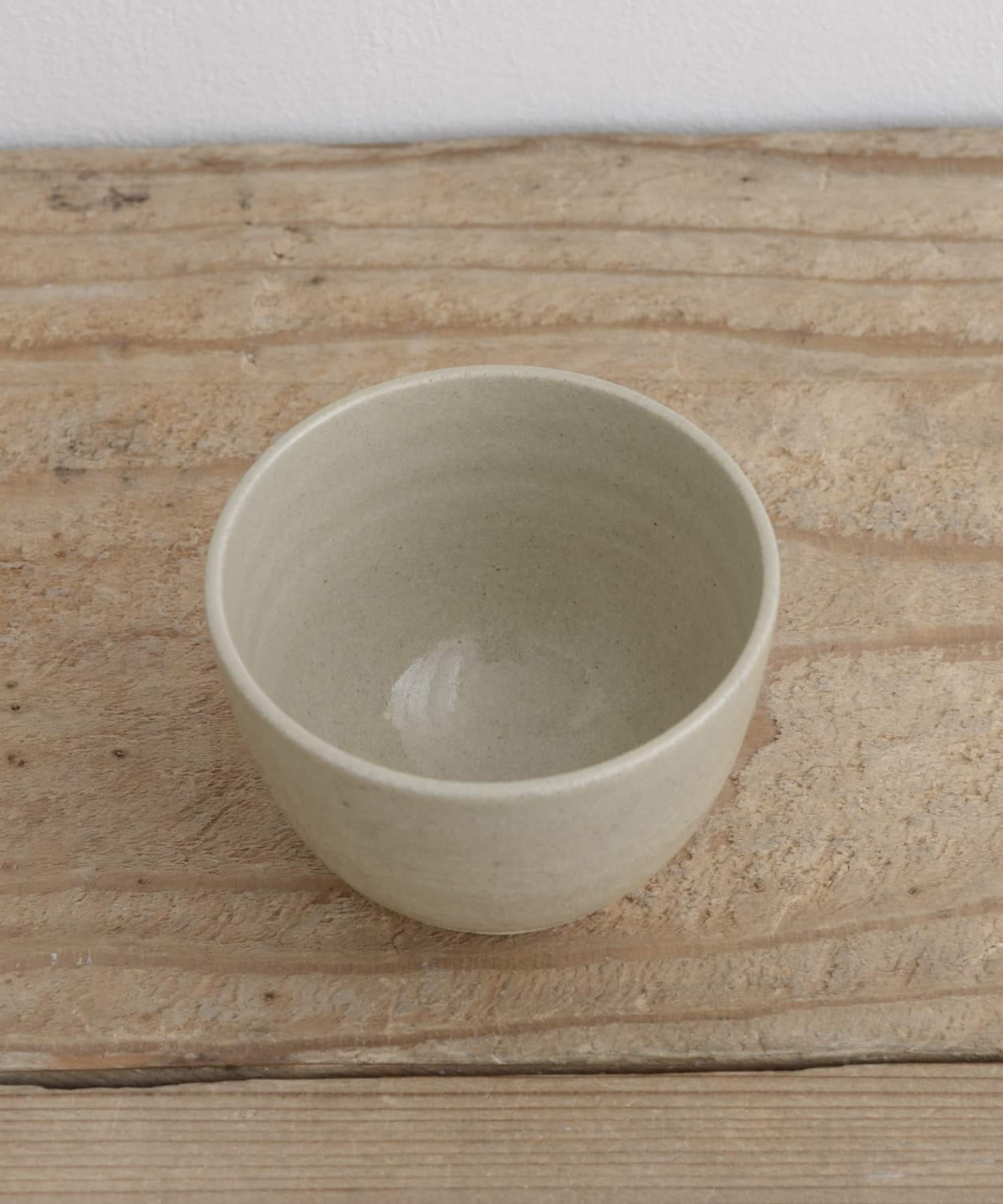 清窯　丸湯呑 白茶 -