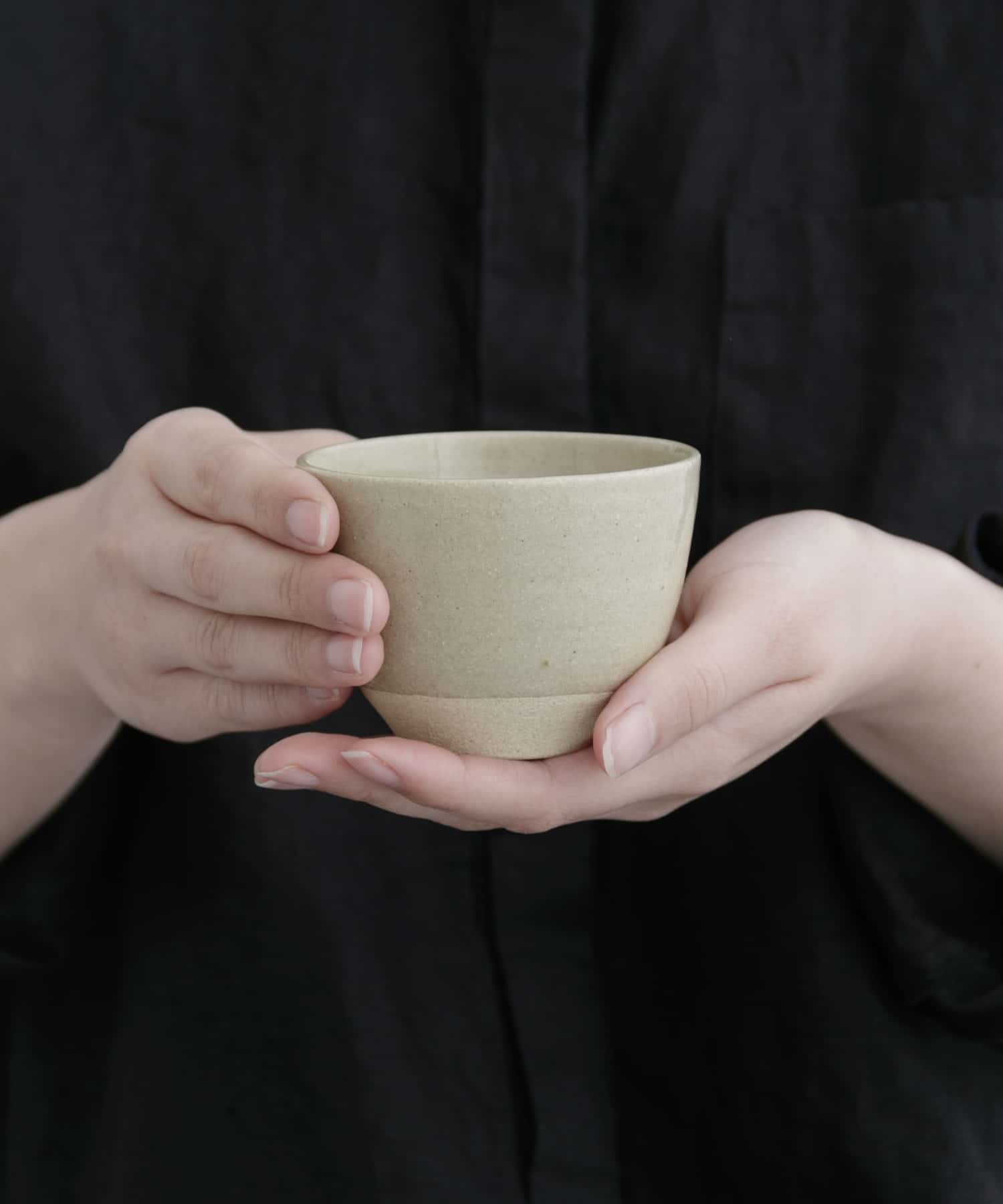 清窯　丸湯呑 白茶 -