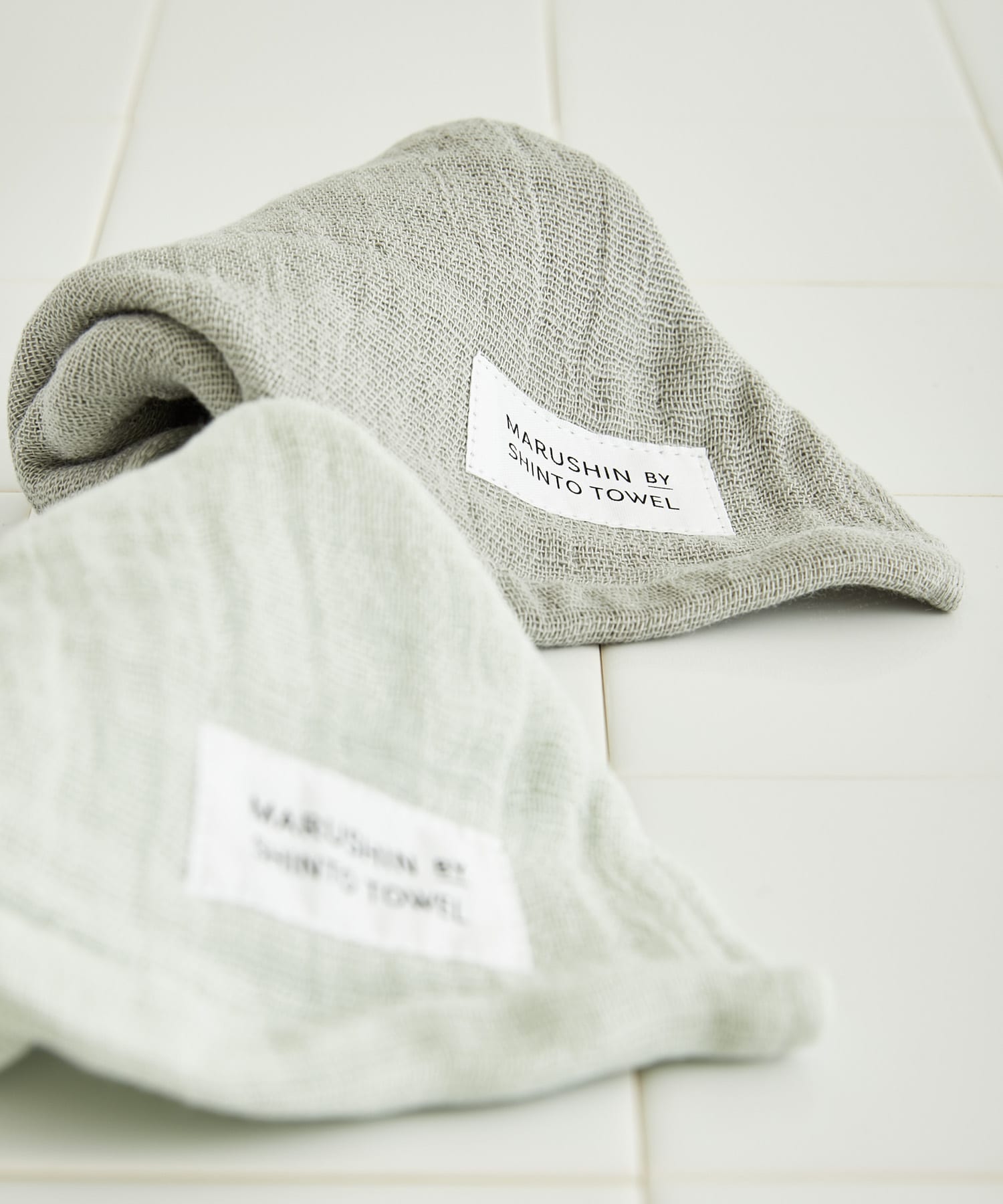 『WEB限定』MARUSHIN by SHINTO TOWEL　ランダムガーゼ ハンドタオル 2枚セット SA×GY -