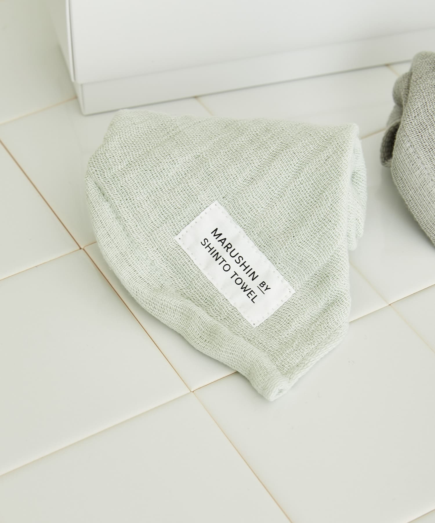 『WEB限定』MARUSHIN by SHINTO TOWEL　ランダムガーゼ ハンドタオル 2枚セット SA×GY -