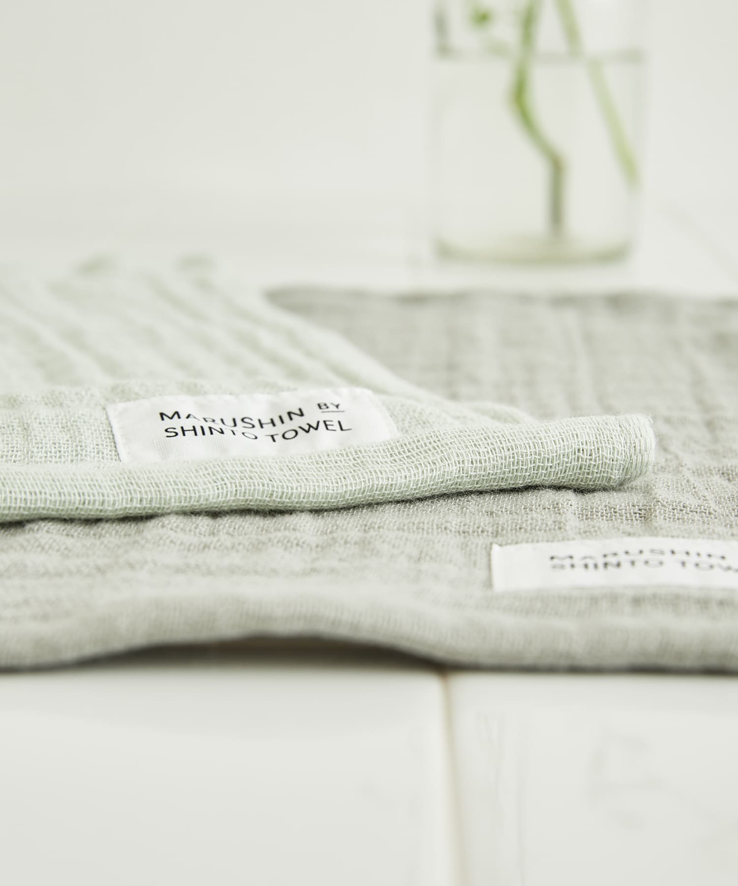 『WEB限定』MARUSHIN by SHINTO TOWEL　ランダムガーゼ ハンドタオル 2枚セット SA×GY -