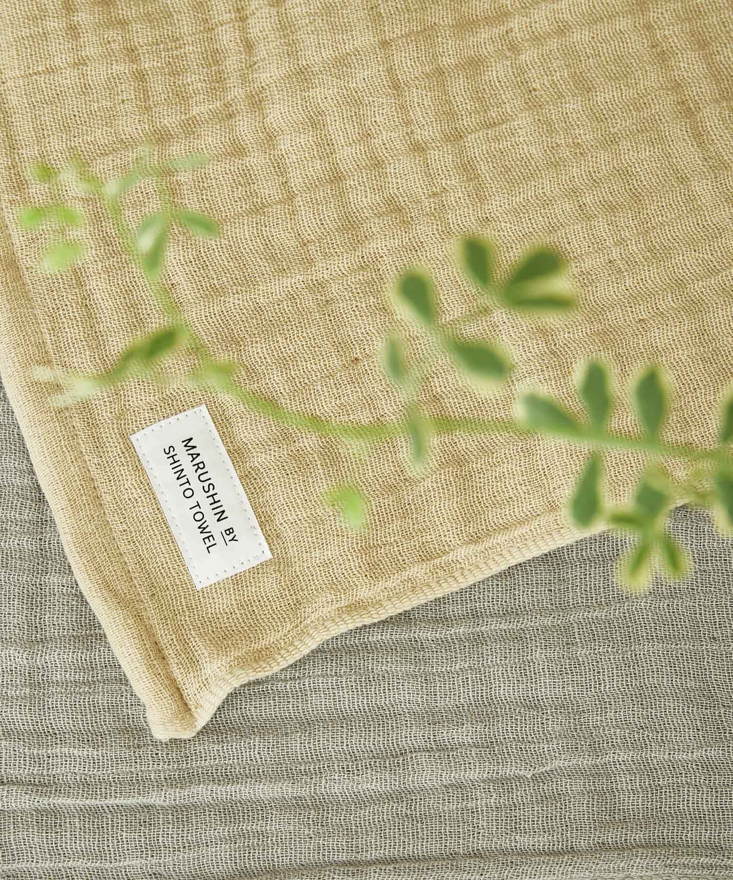 『WEB限定』MARUSHIN by SHINTO TOWEL　ランダムガーゼ ハンドタオル 2枚セット BE×GY -
