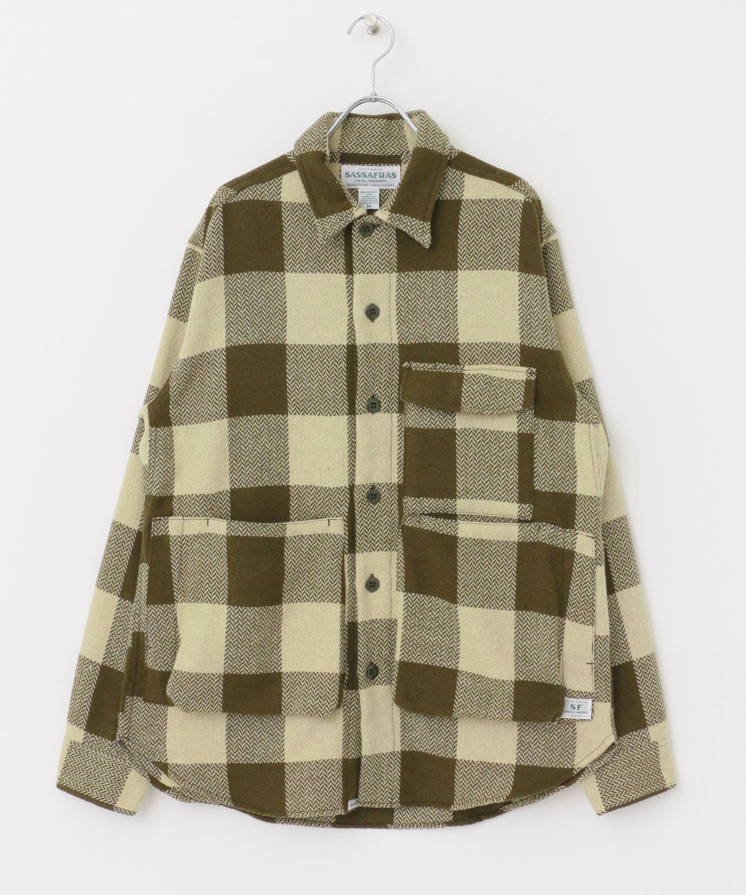 SASSAFRAS　Digs Crew Half Olive M