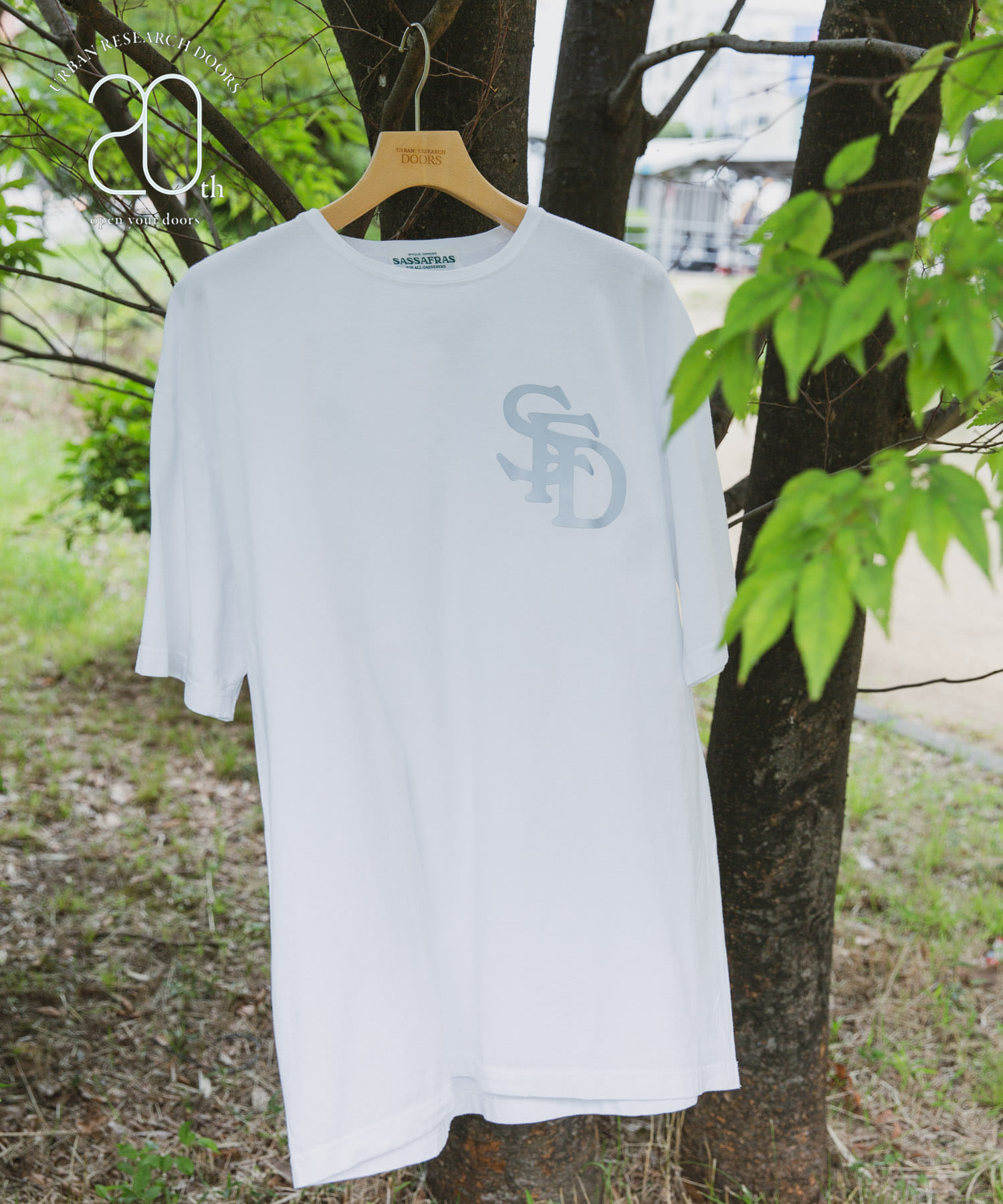 『別注』SASSAFRAS×DOORS　20th SFD Logo T-shirts 1/2 White M