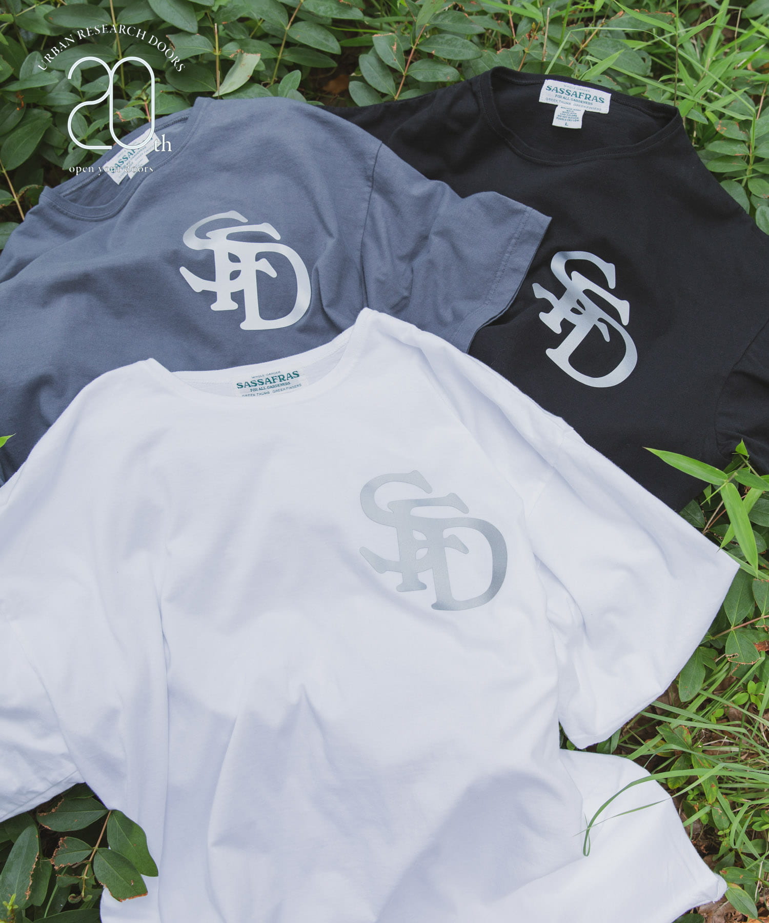 『別注』SASSAFRAS×DOORS　20th SFD Logo T-shirts 1/2 White L