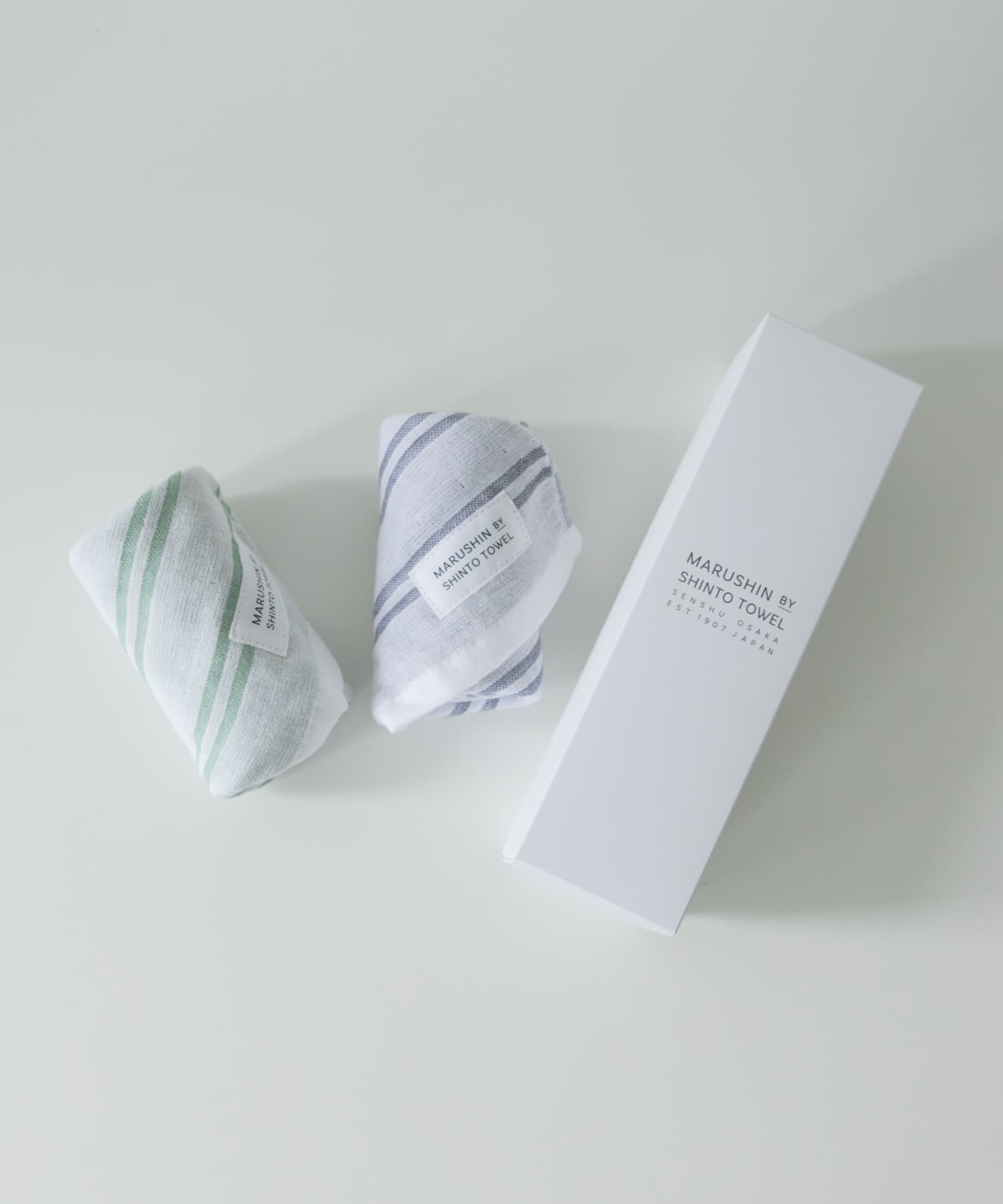 『WEB限定』MARUSHIN by SHINTO TOWEL　シマ ハンドタオル 2枚セット AS×AR -