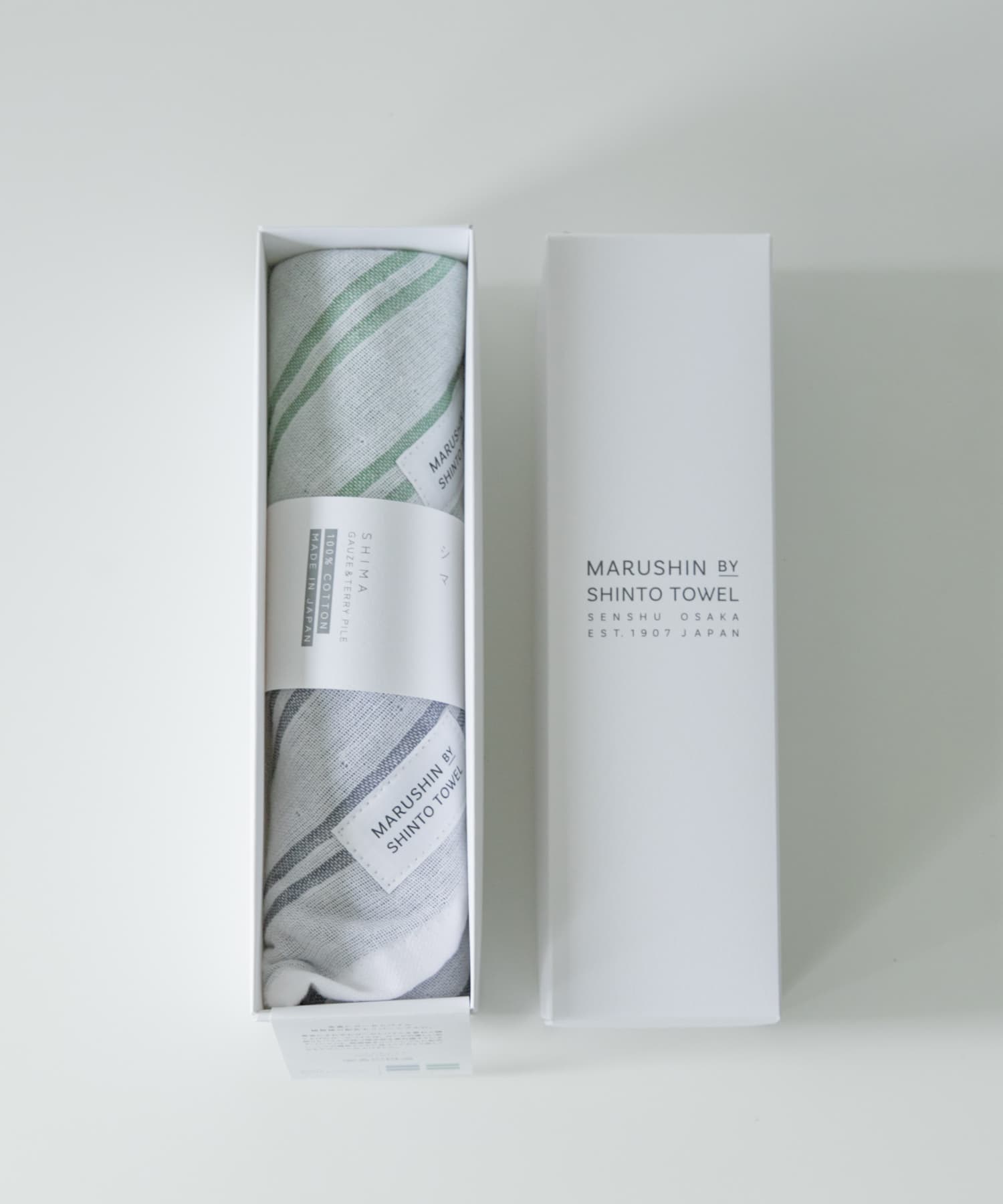 『WEB限定』MARUSHIN by SHINTO TOWEL　シマ ハンドタオル 2枚セット AS×AR -
