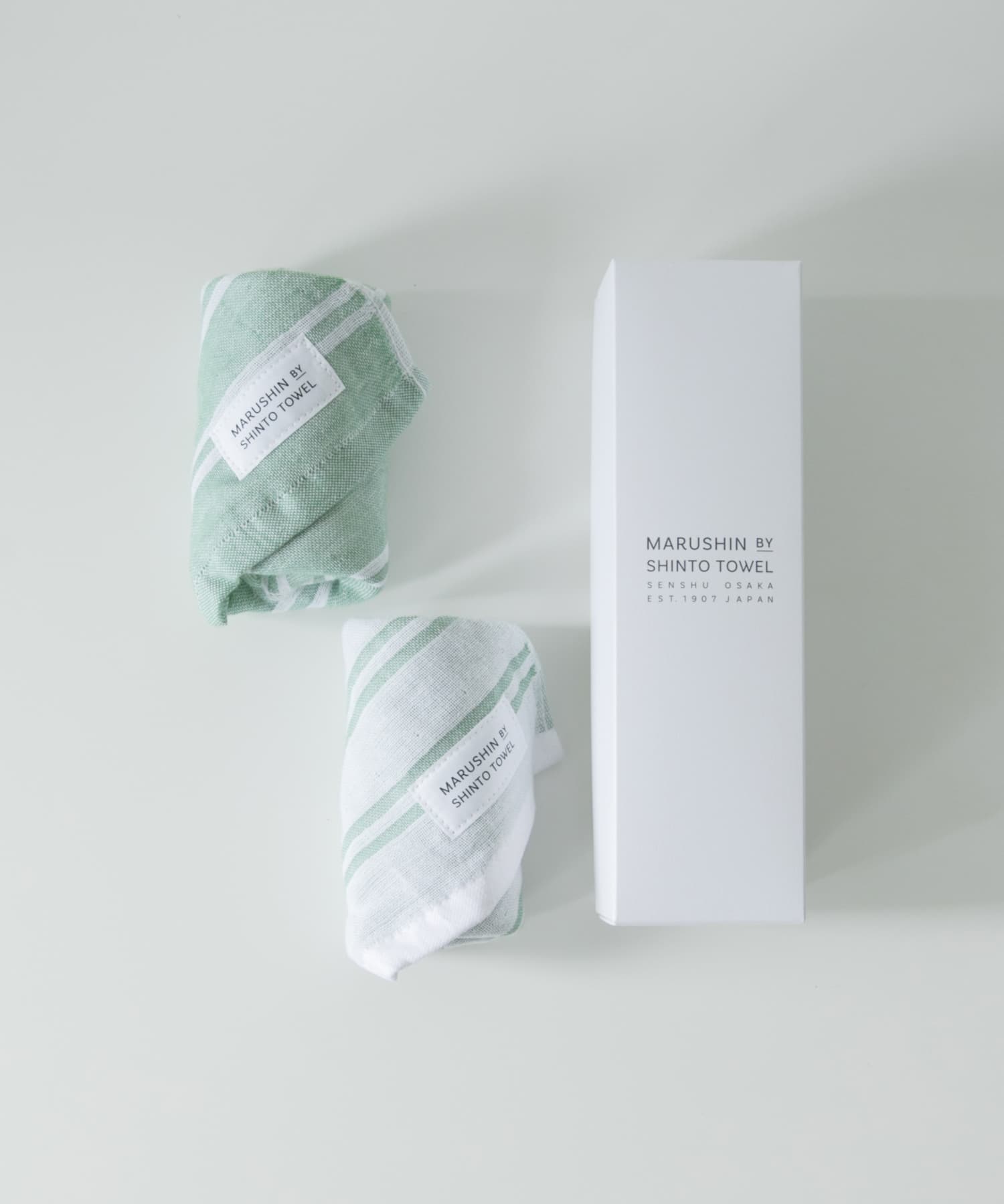 『WEB限定』MARUSHIN by SHINTO TOWEL　シマ ハンドタオル 2枚セット