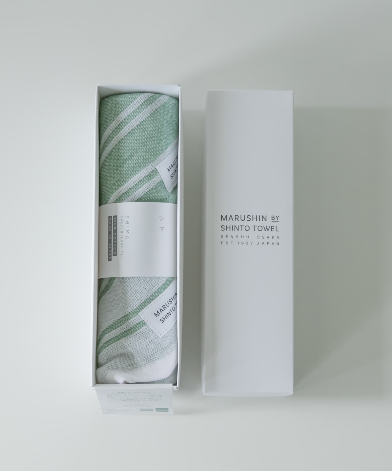 『WEB限定』MARUSHIN by SHINTO TOWEL　シマ ハンドタオル 2枚セット AF×BF -