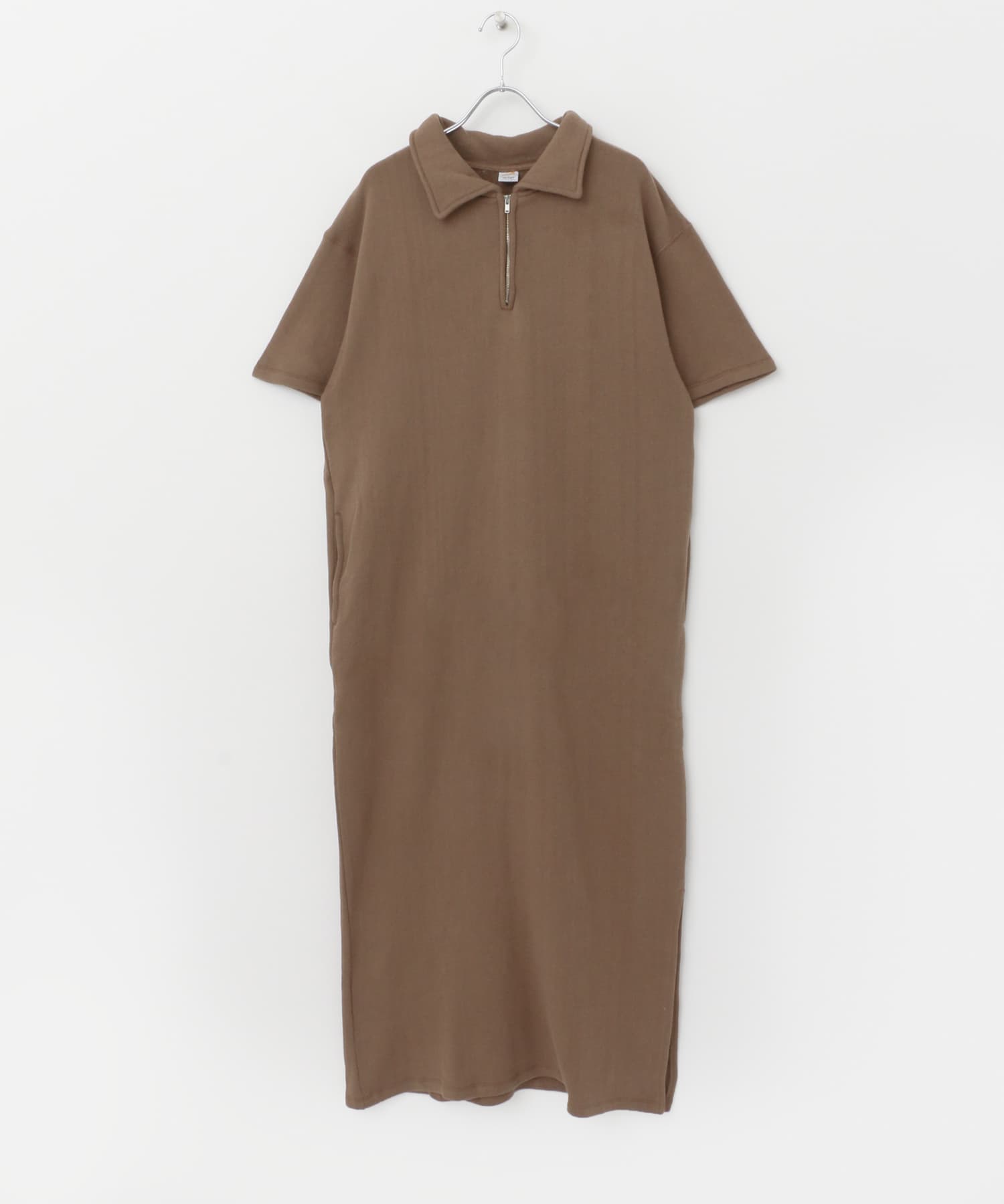 『別注』Sports Wear×DOORS　ハーフジップ半袖ワンピース モカ FREE