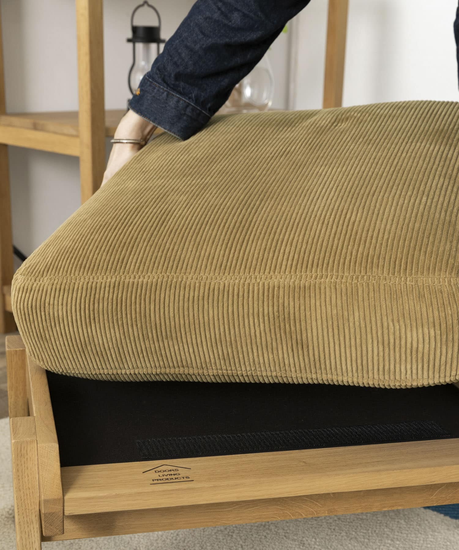 BOTHY Corduroy Ottoman オーク無垢材 Khaki one