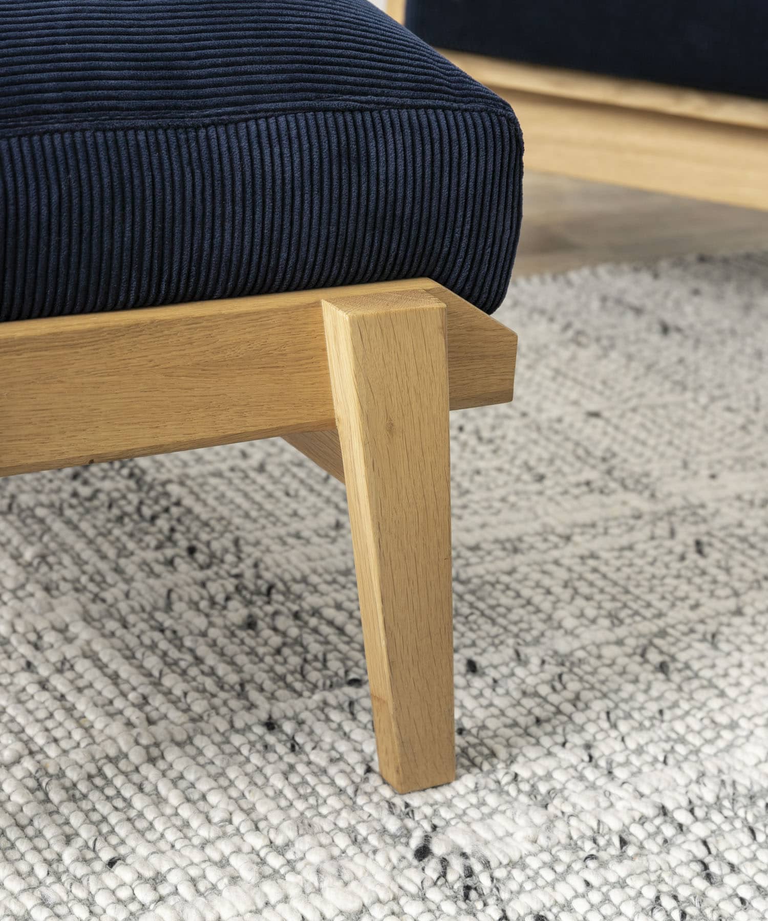 BOTHY Corduroy Ottoman オーク無垢材 Navy one