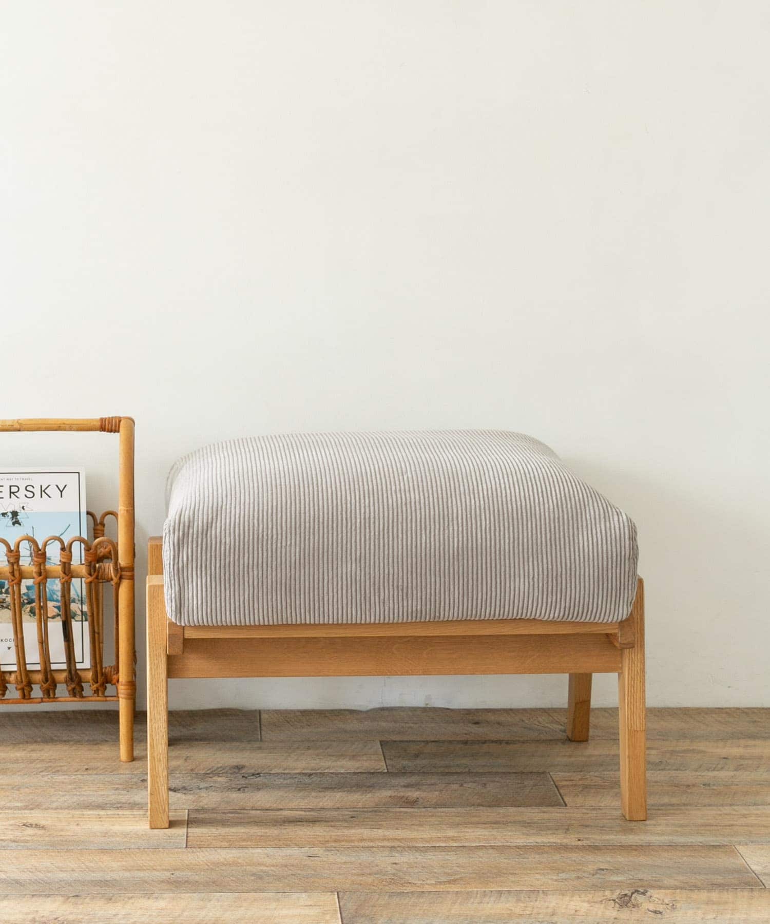BOTHY Corduroy Ottoman オーク無垢材 Gray one