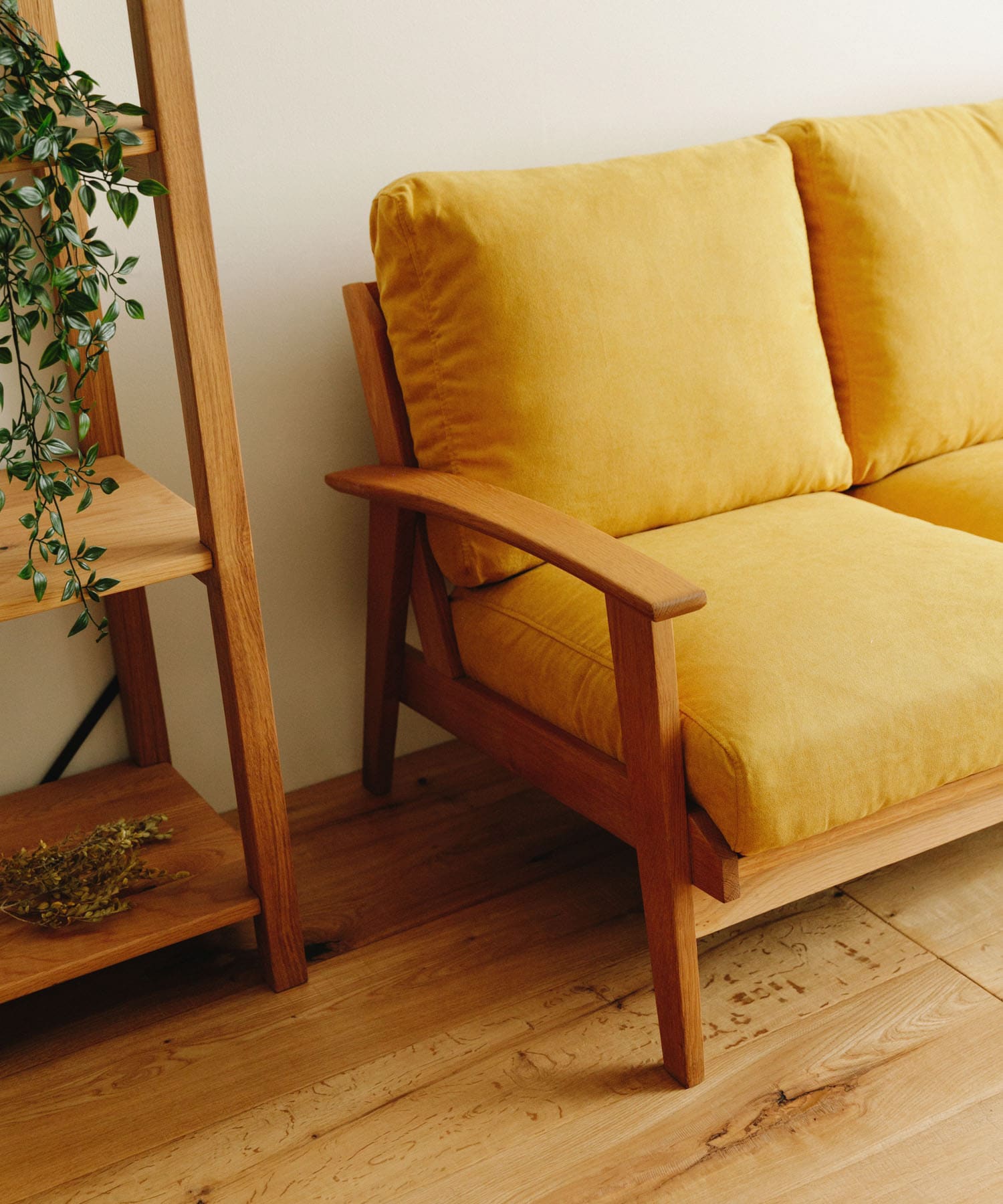 BOTHY　Chiffon Sofa 3P オーク無垢材 イエロー one