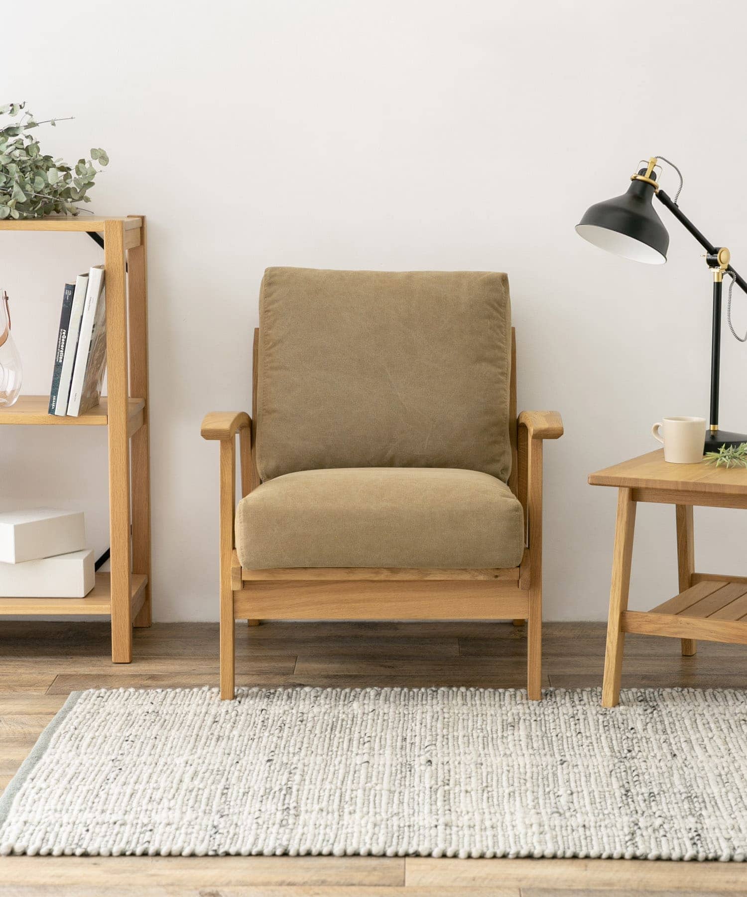 BOTHY Canvas Sofa 1P オーク無垢材 Khaki one