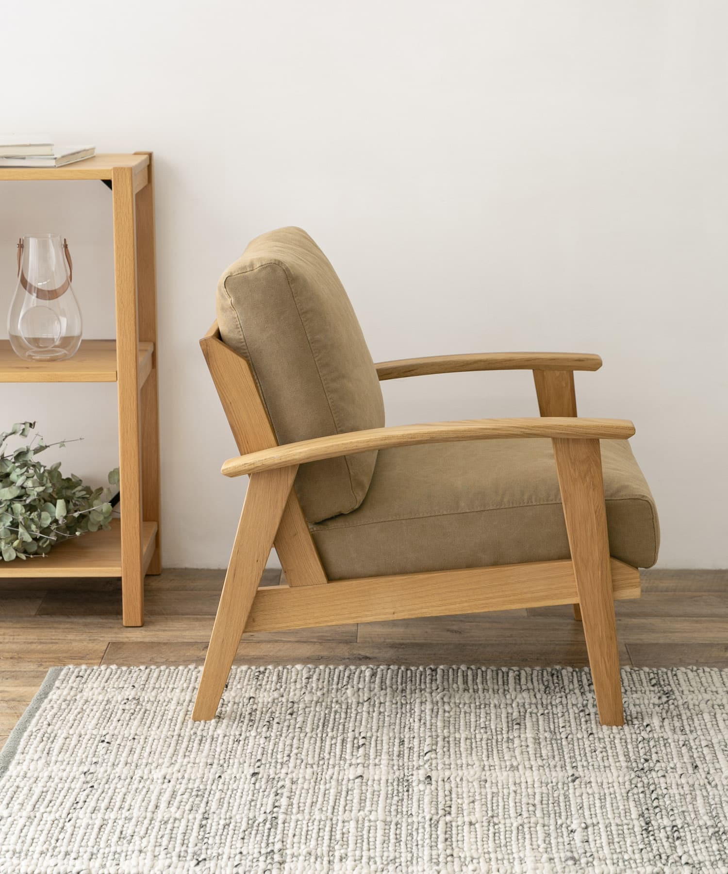 BOTHY Canvas Sofa 1P オーク無垢材 Khaki one