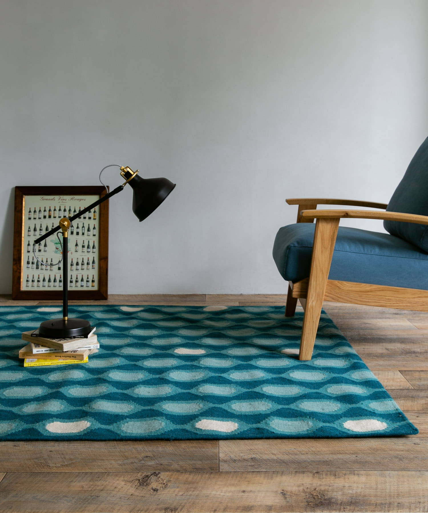 BOTHY Canvas Sofa 1P オーク無垢材 Blue one