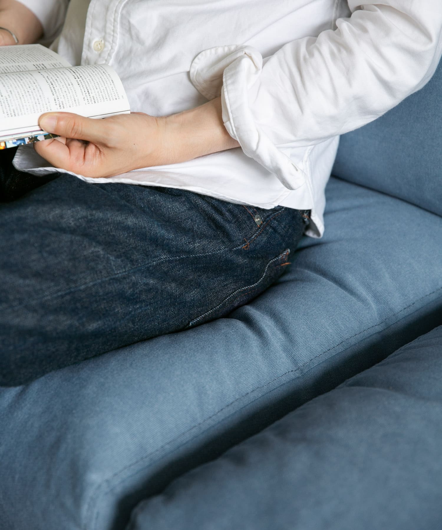 BOTHY Canvas Sofa 1P オーク無垢材 Blue one
