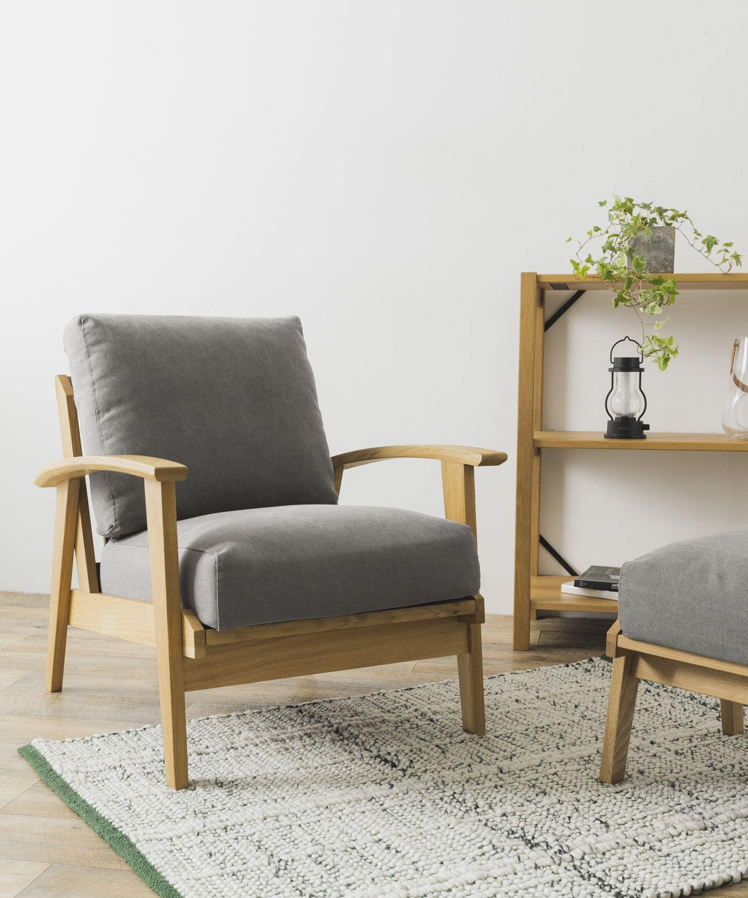 BOTHY Canvas Sofa 1P オーク無垢材 Grey one