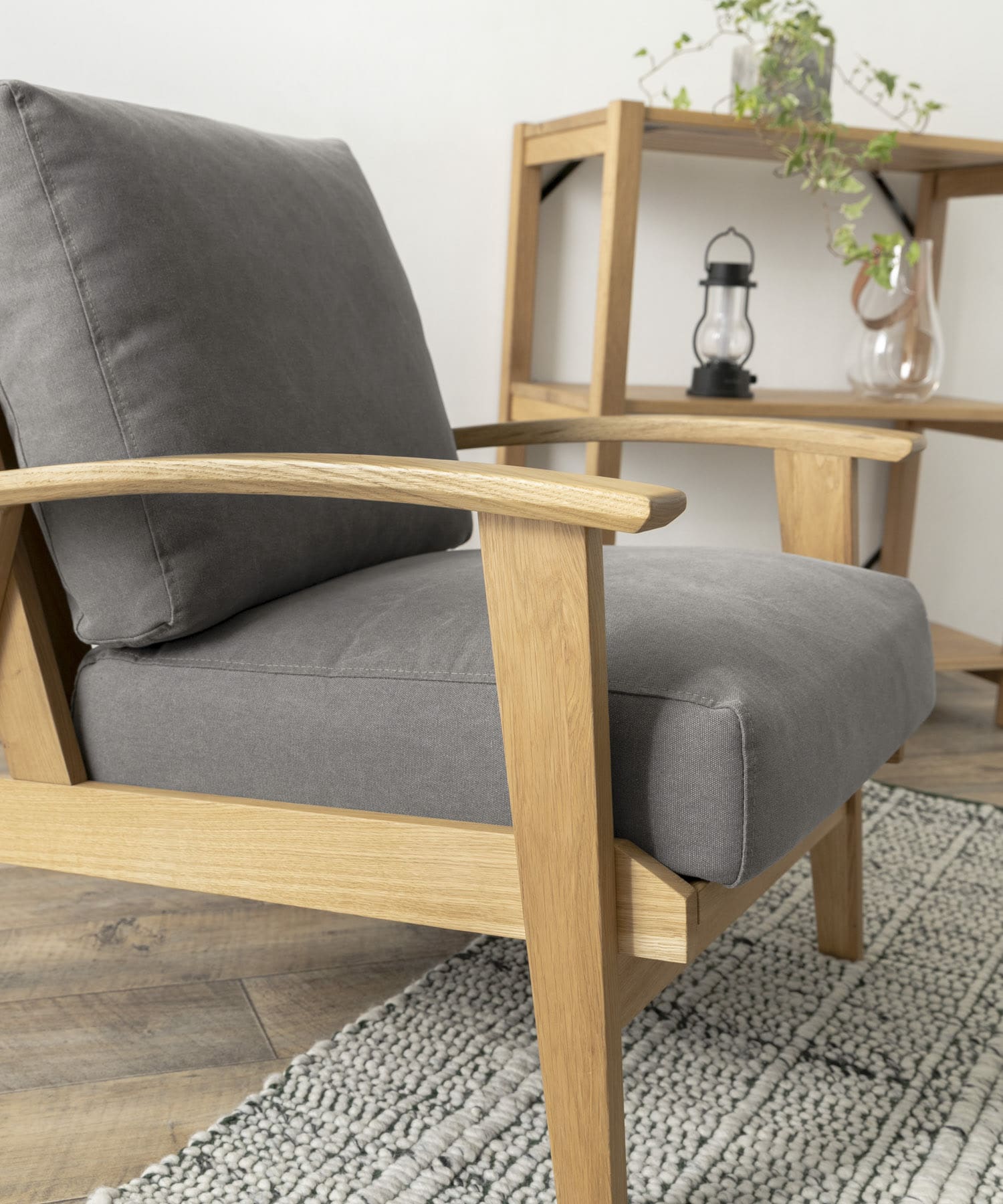 BOTHY Canvas Sofa 1P オーク無垢材 Grey one
