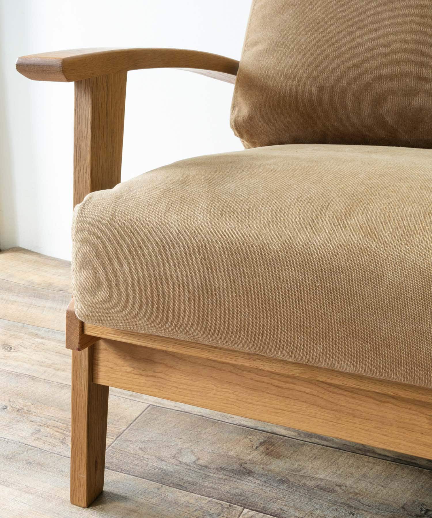 BOTHY Canvas Sofa 2P オーク無垢材 Khaki one