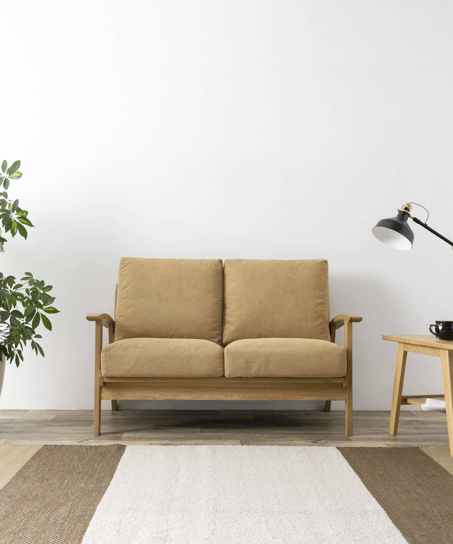 BOTHY Canvas Sofa 2P オーク無垢材 Khaki one