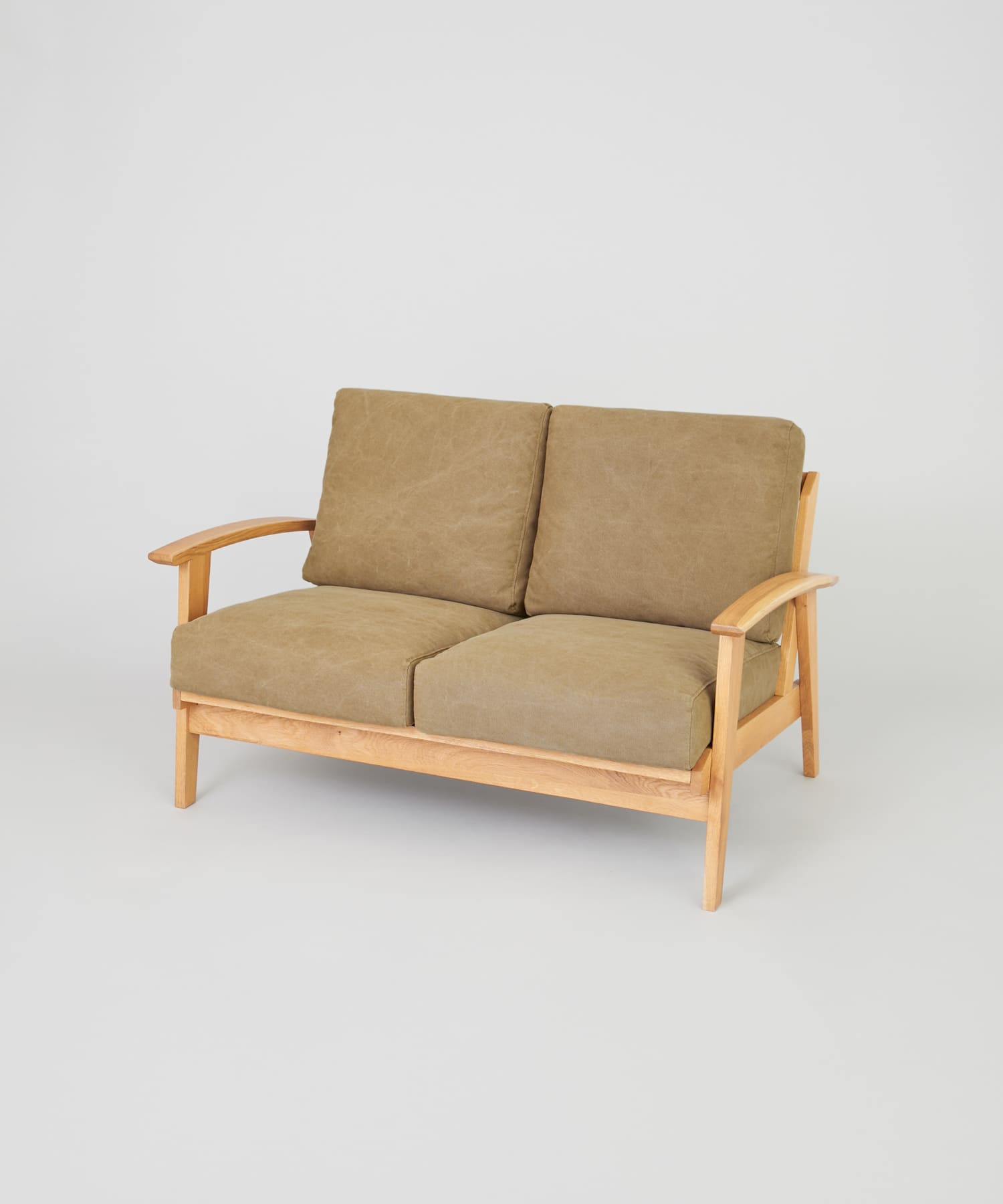 BOTHY Canvas Sofa 2P オーク無垢材 Khaki one