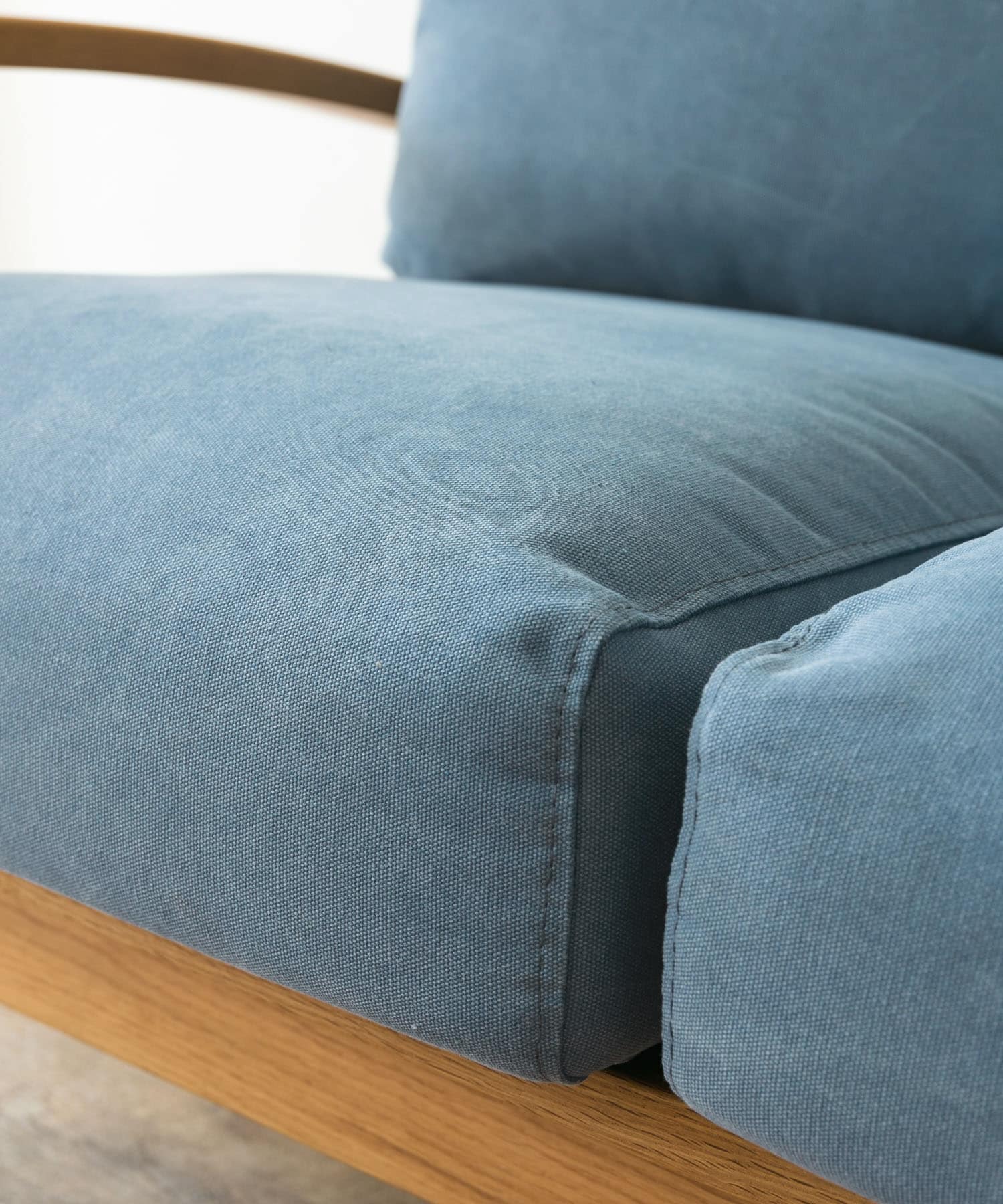 BOTHY Canvas Sofa 2P オーク無垢材 Blue one