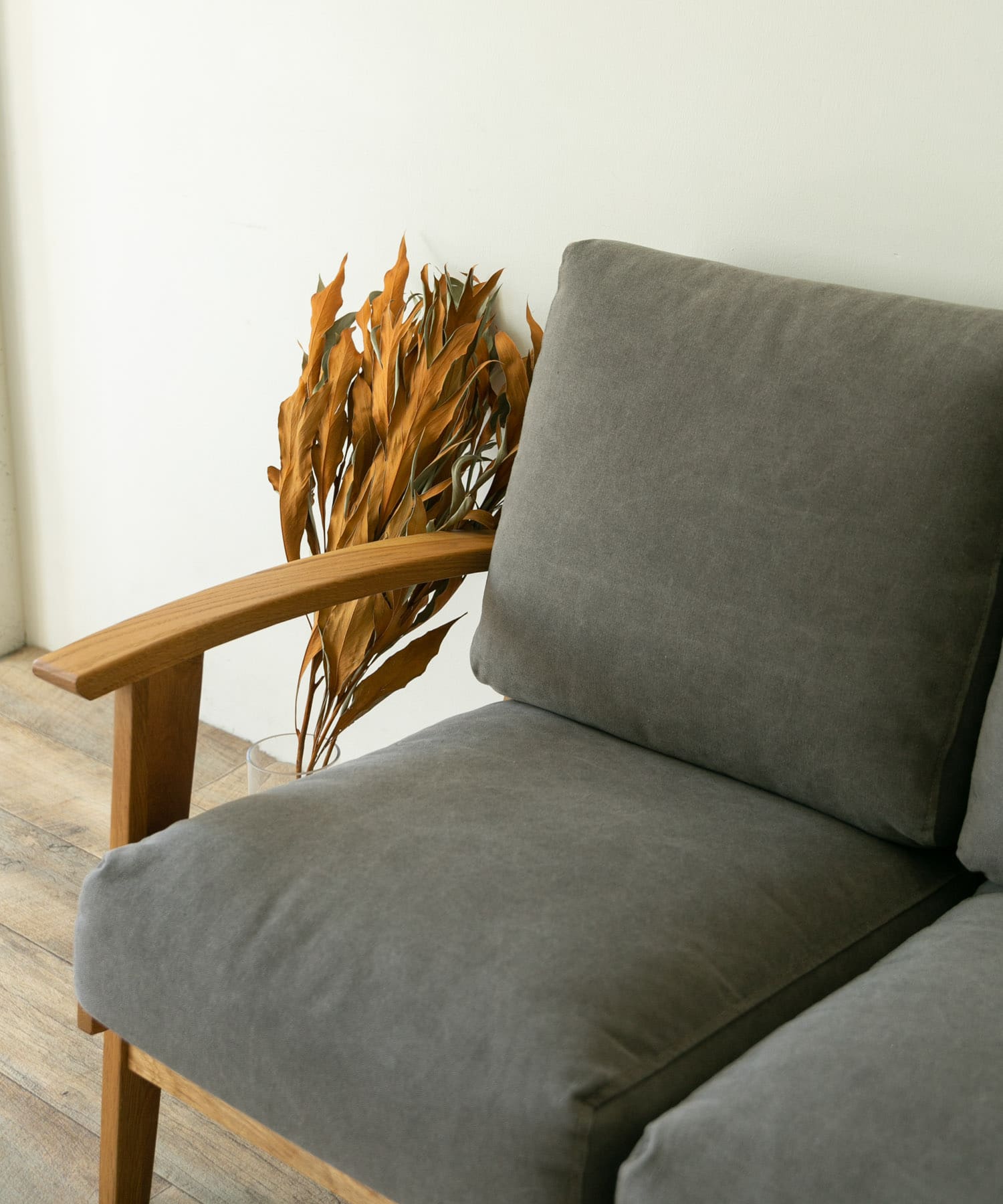 BOTHY Canvas Sofa 2P オーク無垢材 Grey one