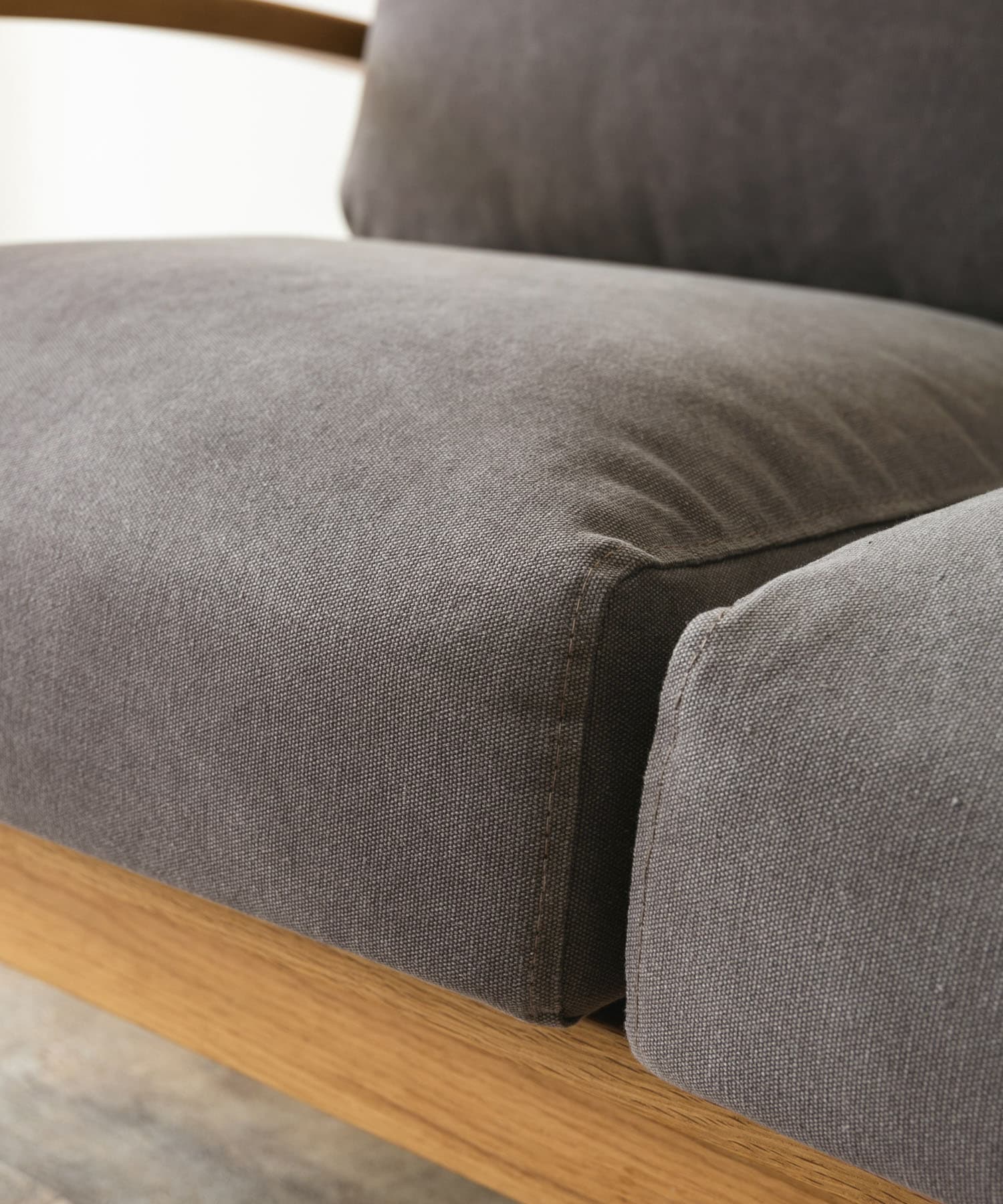 BOTHY Canvas Sofa 2P オーク無垢材 Grey one