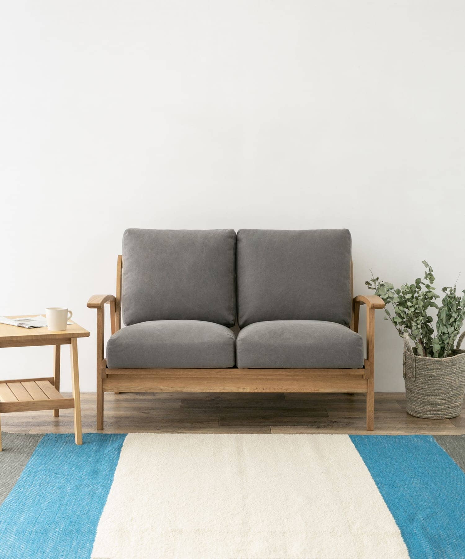 BOTHY Canvas Sofa 2P オーク無垢材 Grey one