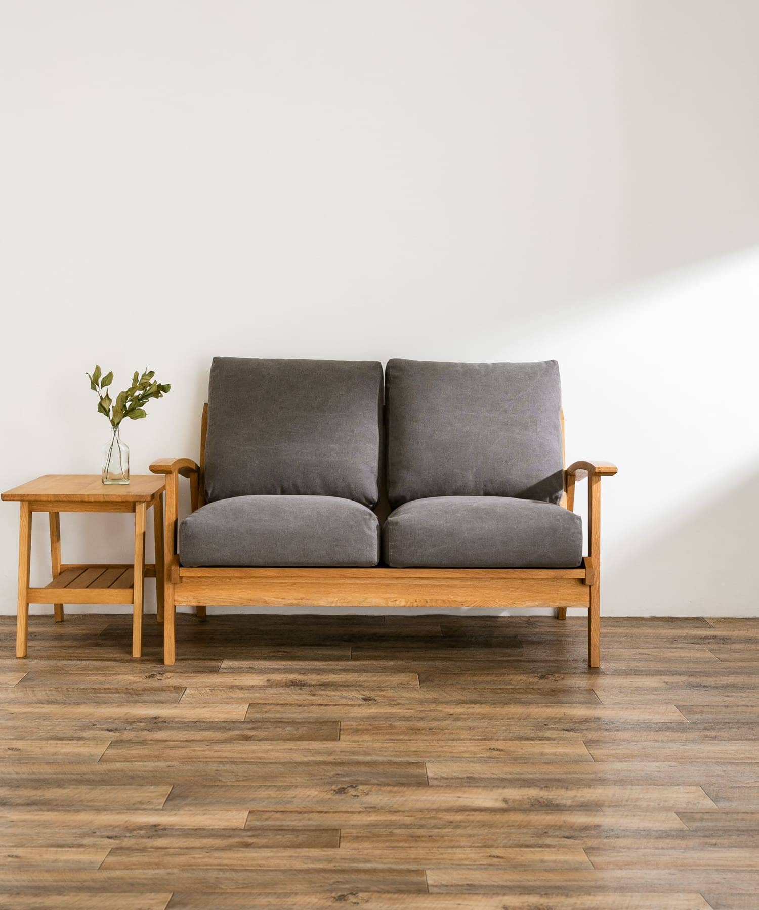 BOTHY Canvas Sofa 2P オーク無垢材 Grey one