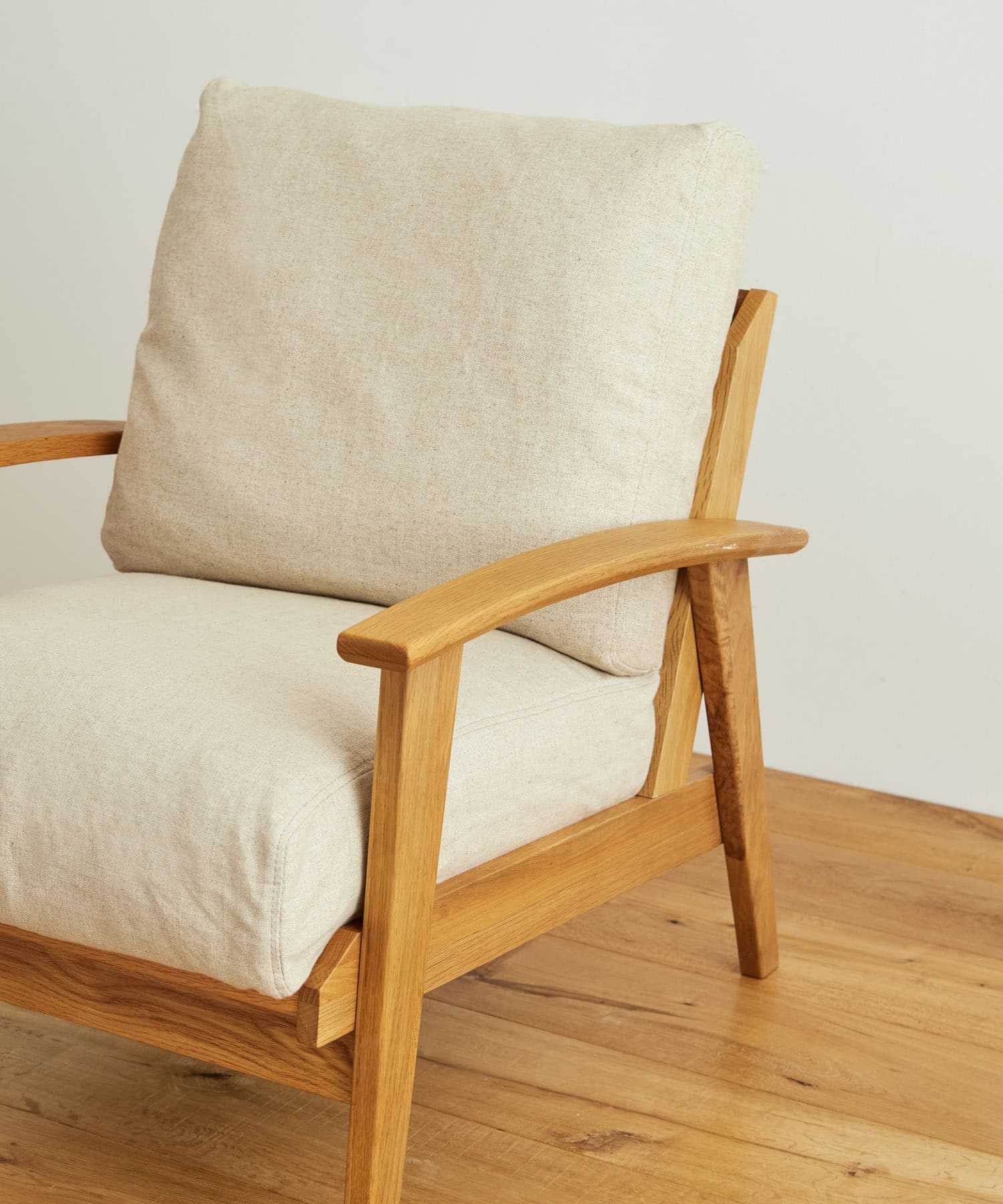 BOTHY　LINEN Sofa 1P オーク無垢材 BEIGE one
