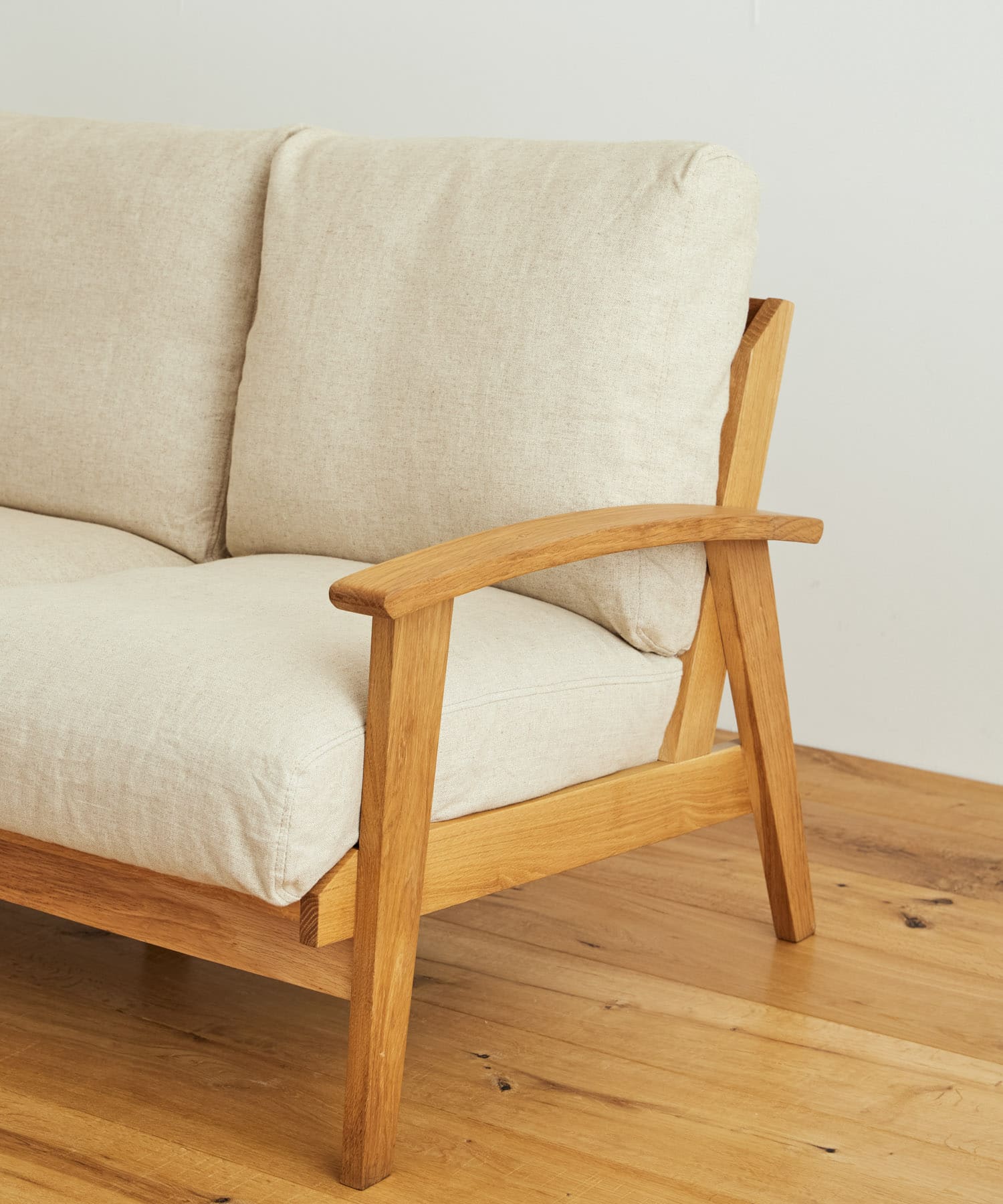 BOTHY　LINEN Sofa 2P オーク無垢材 BEIGE one