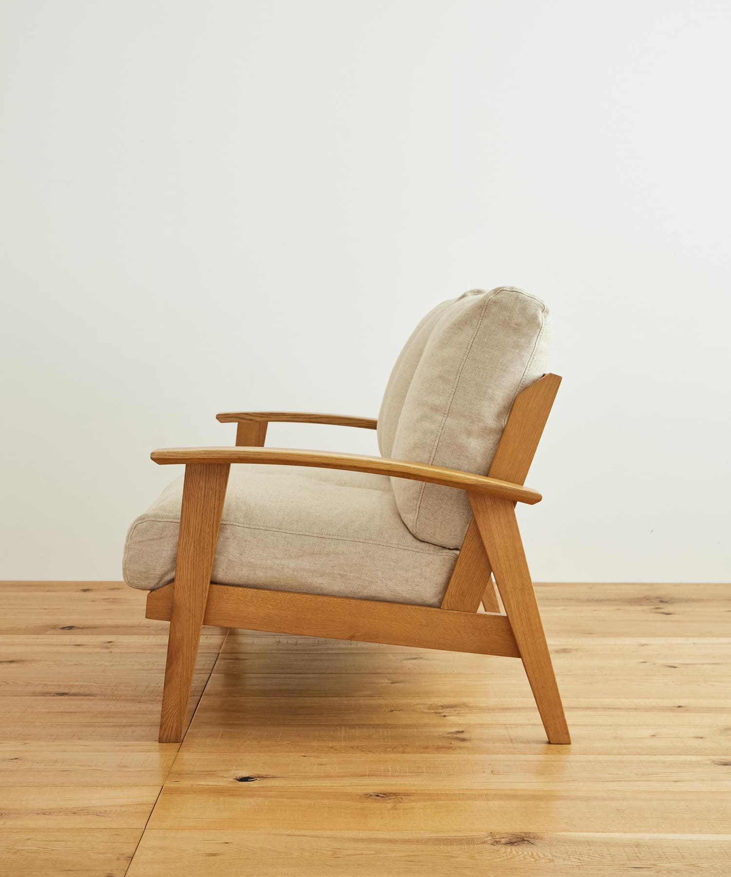 BOTHY　LINEN Sofa 2P オーク無垢材 BEIGE one