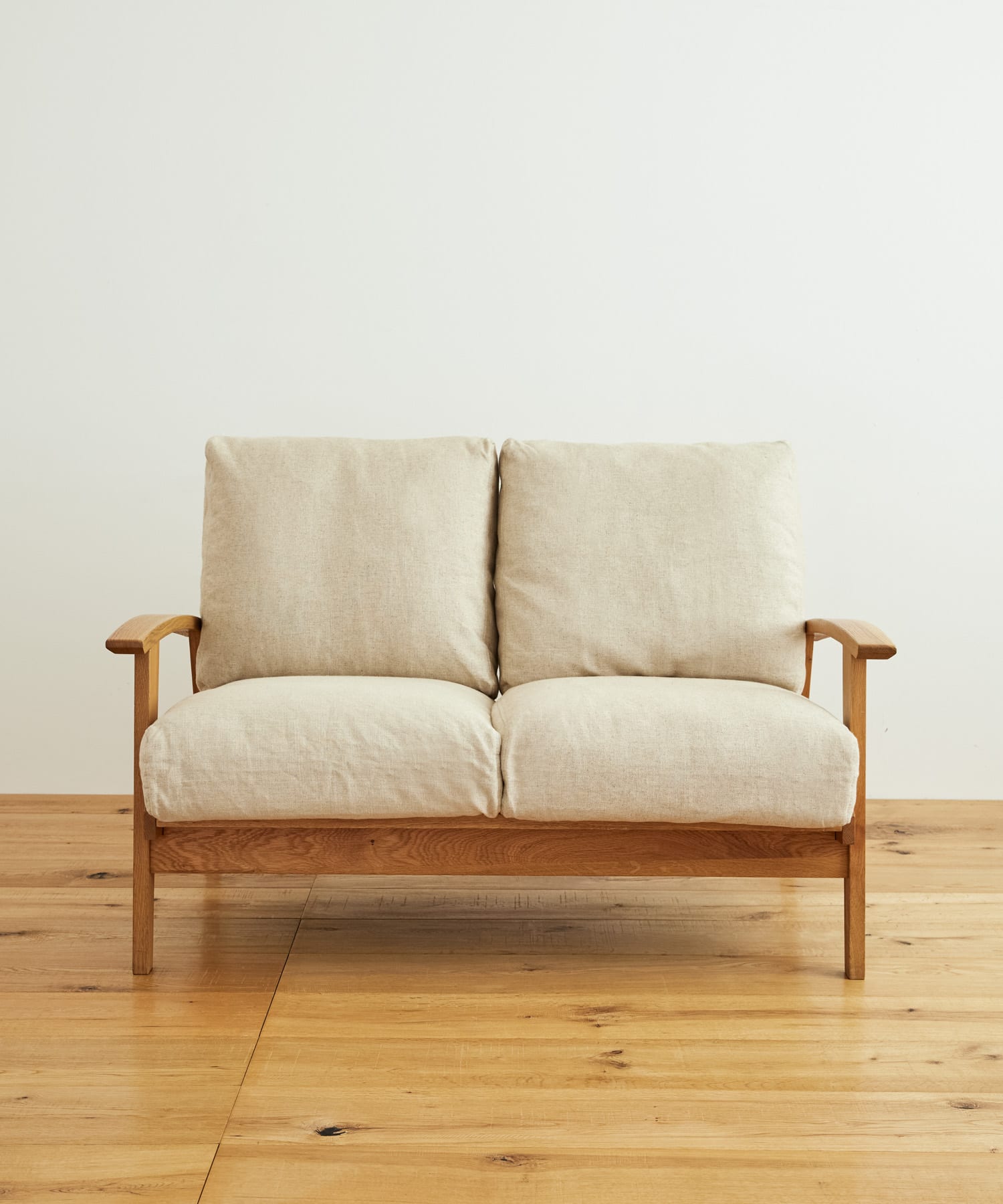 BOTHY　LINEN Sofa 2P オーク無垢材 BEIGE one