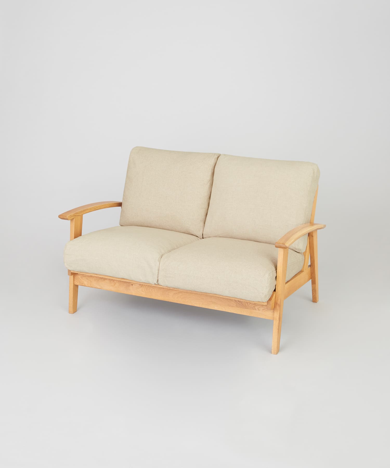 BOTHY　LINEN Sofa 2P オーク無垢材 BEIGE one