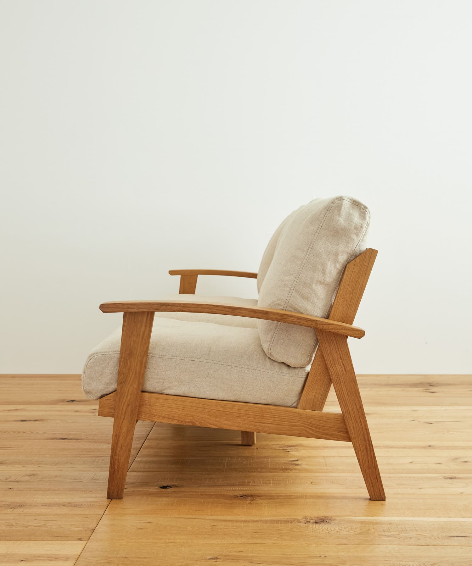 BOTHY　LINEN Sofa 3P オーク無垢材 BEIGE one