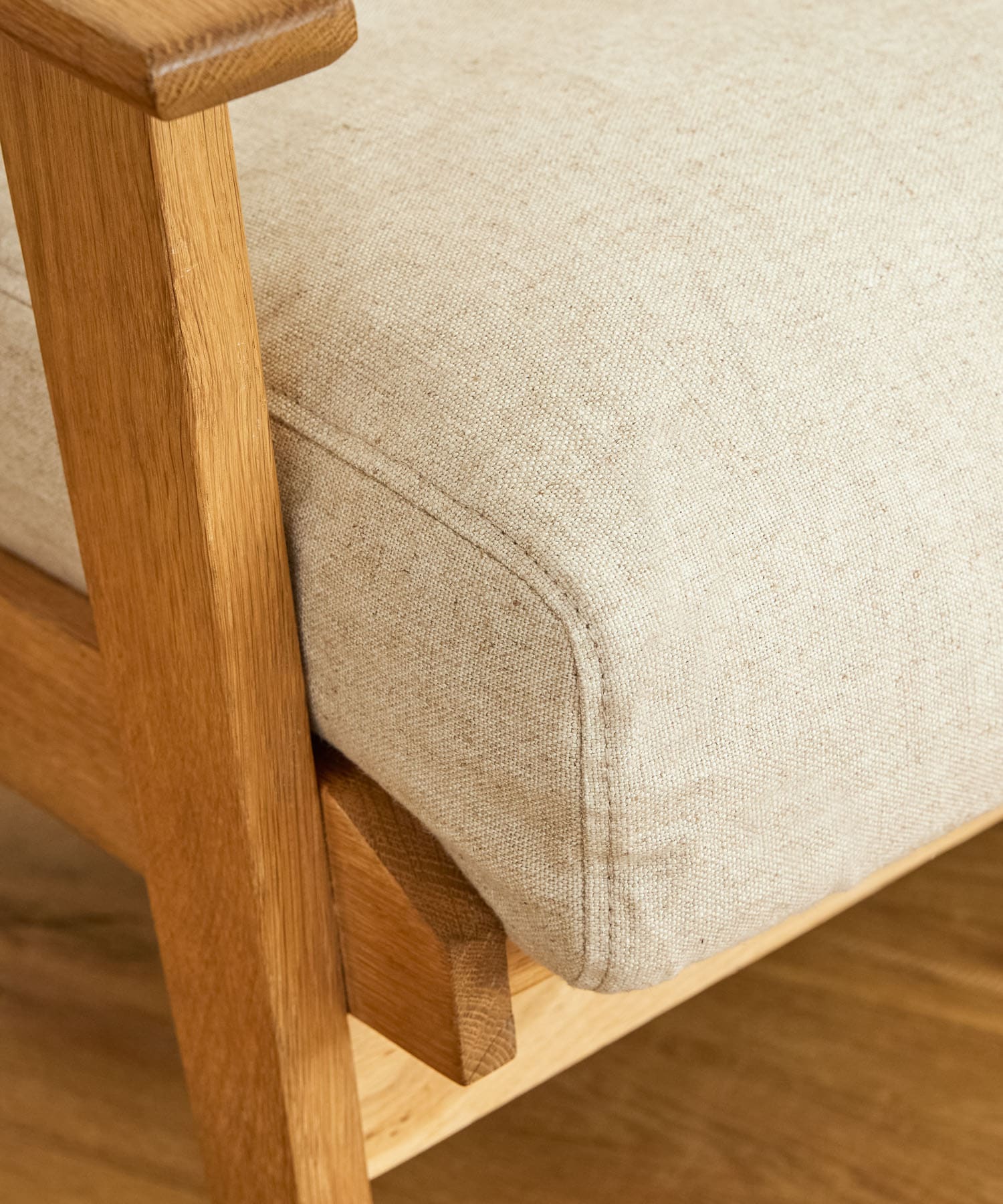 BOTHY　LINEN Sofa 3P オーク無垢材 BEIGE one