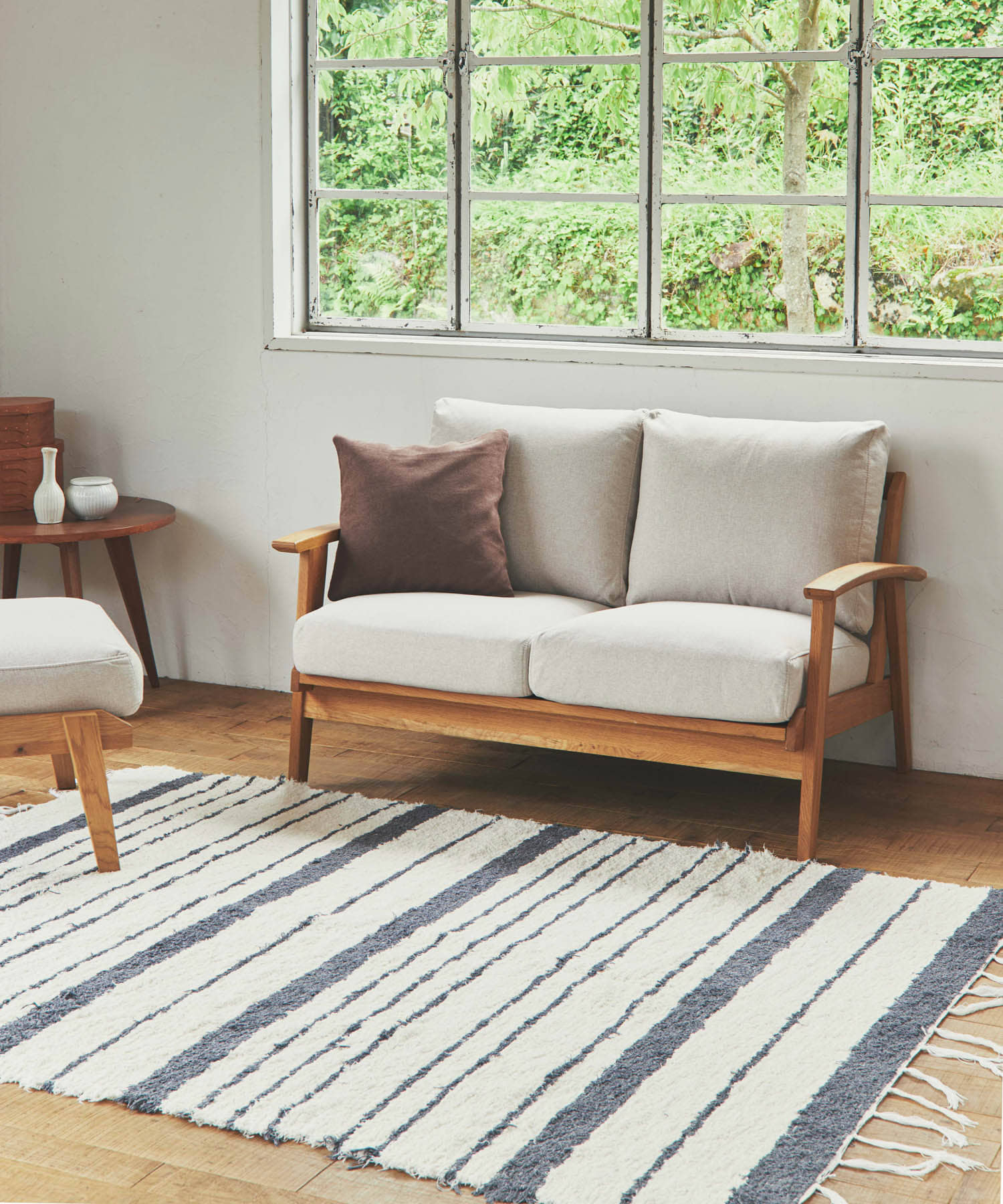 BOTHY　Modern Sofa 2P オーク無垢材 ベージュ one