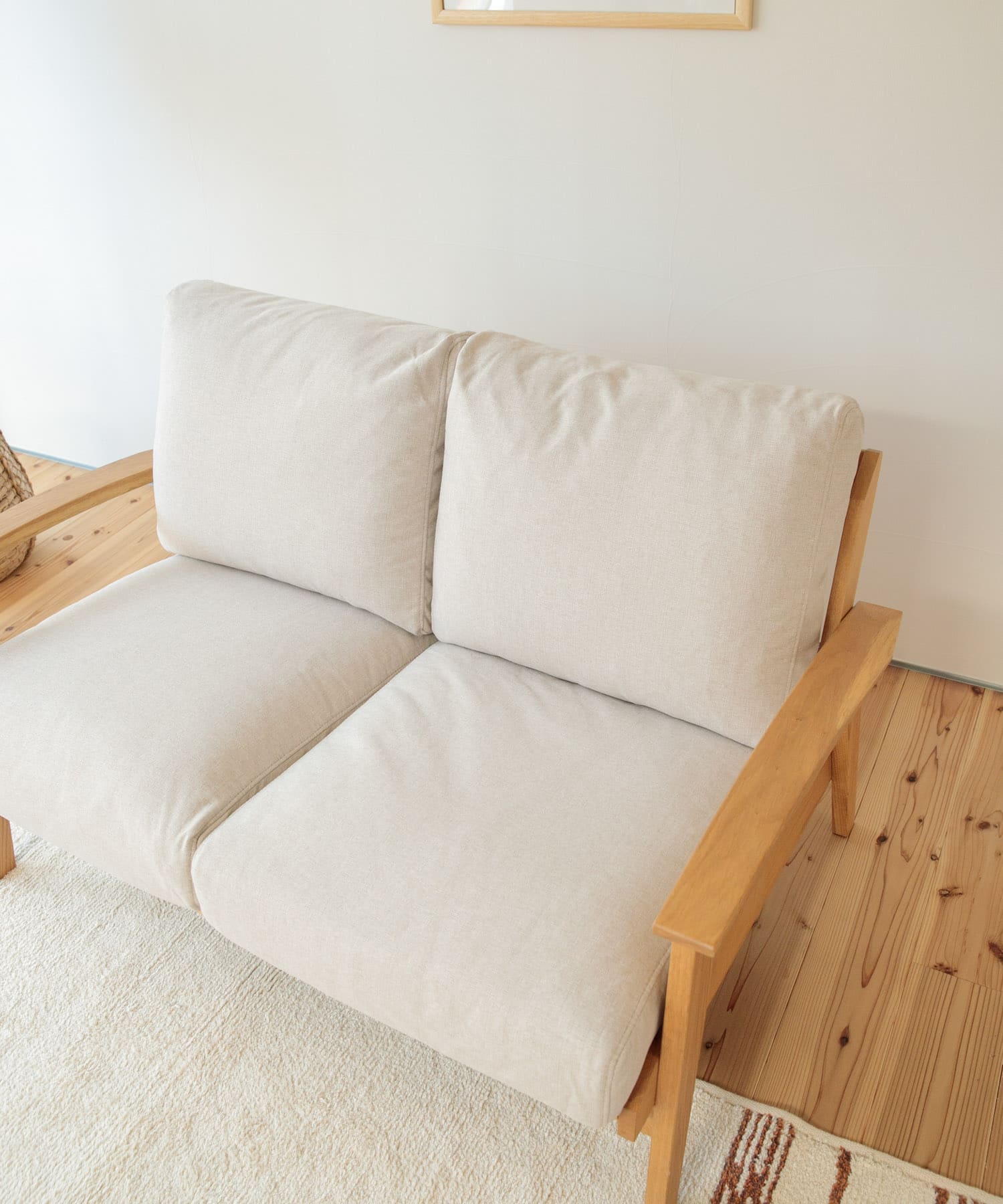 BOTHY　Modern Sofa 2P オーク無垢材 ベージュ one