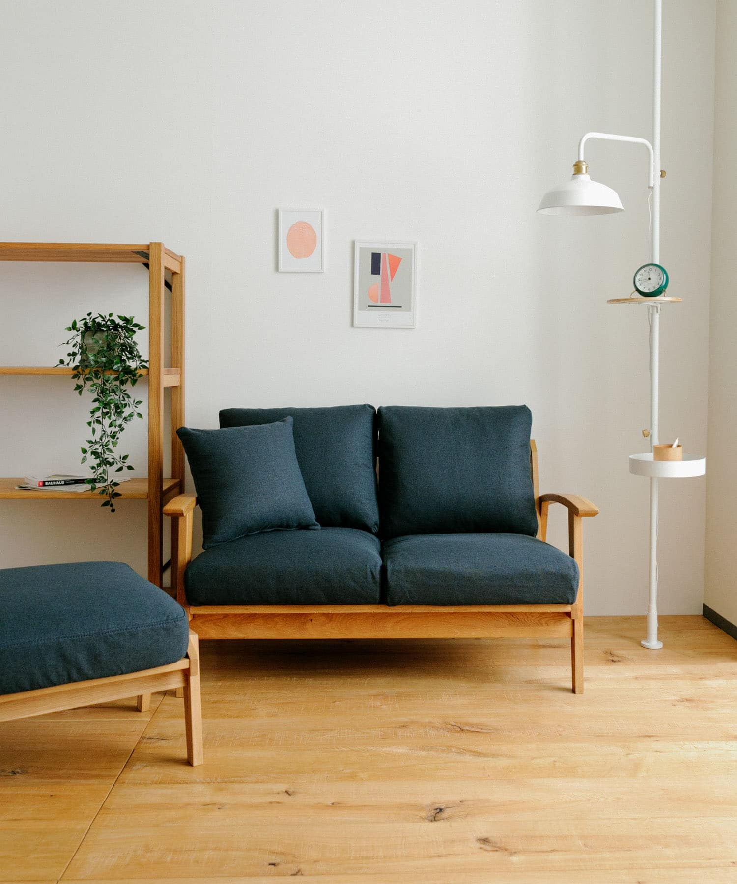 BOTHY　Modern Sofa 2P オーク無垢材 ブルーグリーン one
